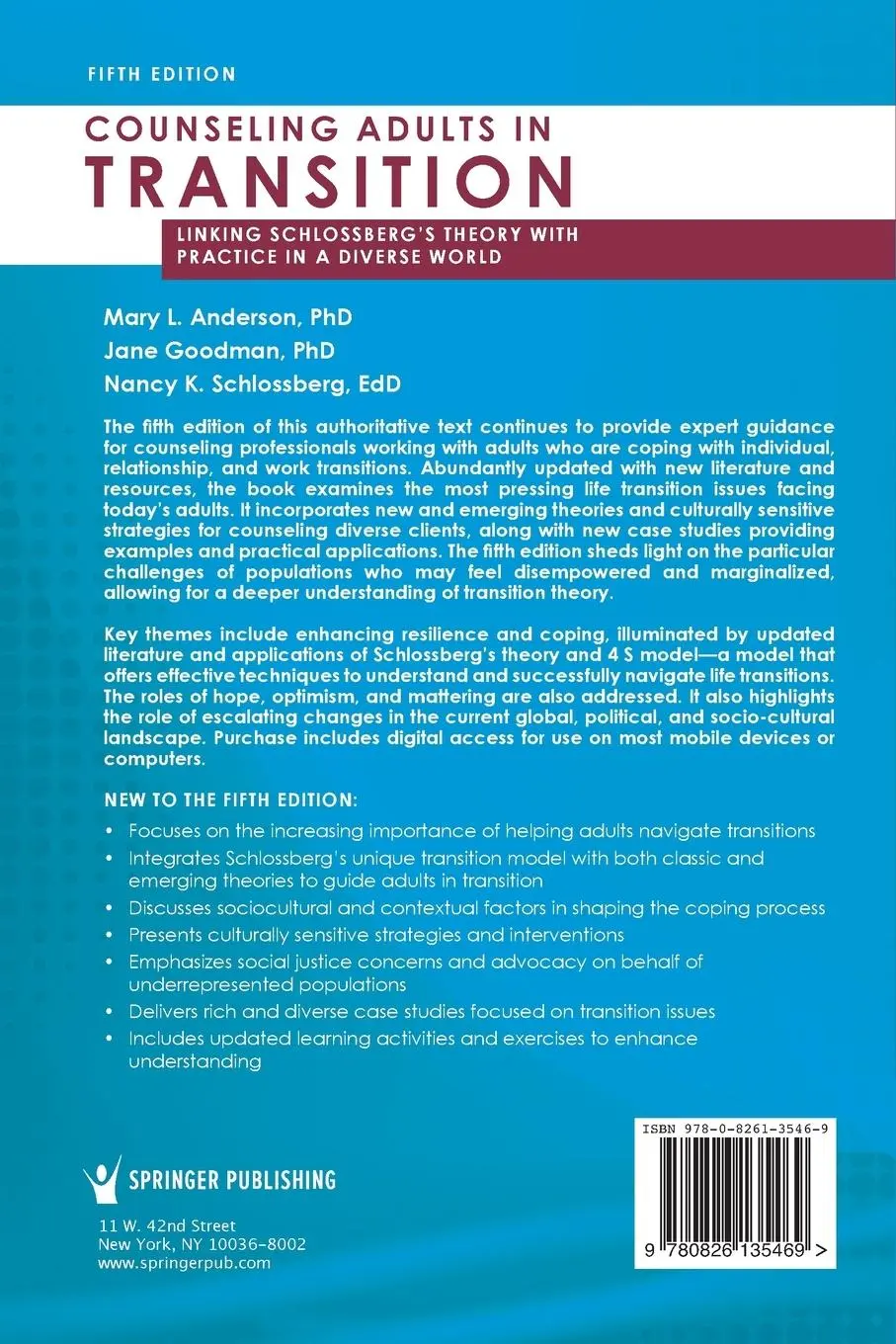 Rückseite: 9780826135469 | Counseling Adults in Transition, Fifth Edition | Anderson (u. a.)