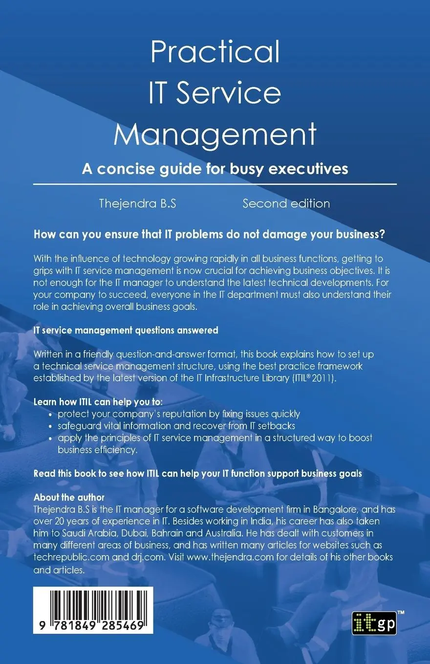 Rückseite: 9781849285469 | Practical IT Service Management | A Concise Guide for Busy Executives