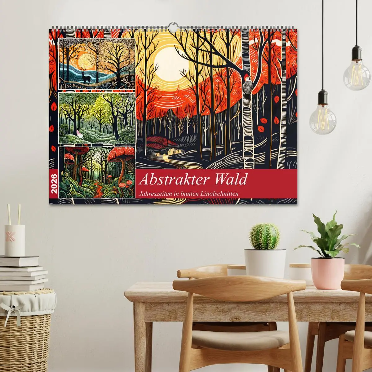 Bild: 9783457495469 | Abstrakter Wald - Jahreszeiten in bunten Linolschnitten...