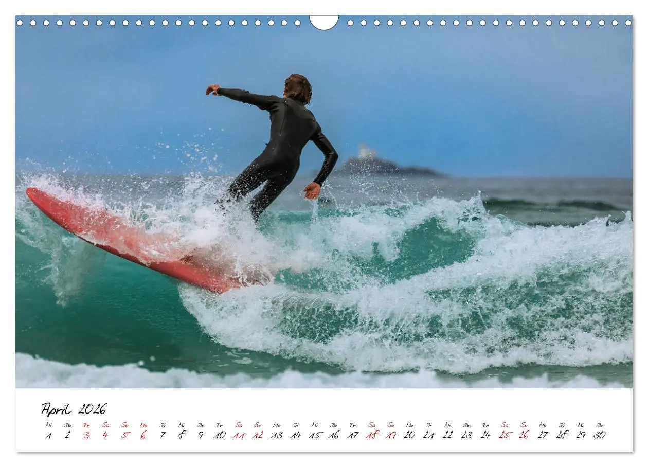 Bild: 9783457565469 | Surfen in der Bretagne (Wandkalender 2026 DIN A3 quer), CALVENDO...