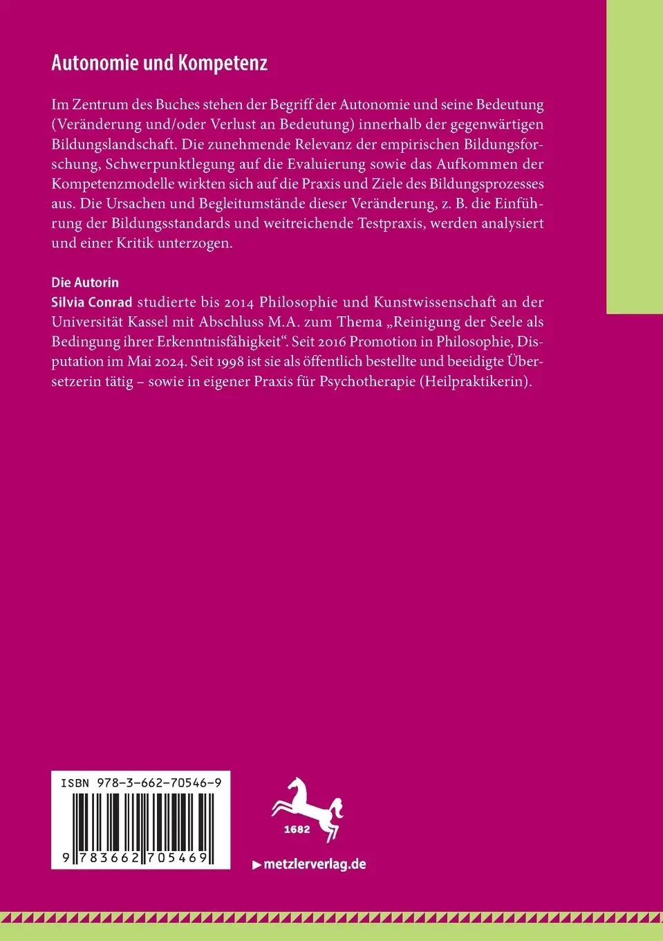 Rückseite: 9783662705469 | Autonomie und Kompetenz | Silvia Conrad | Taschenbuch | xiii | Deutsch