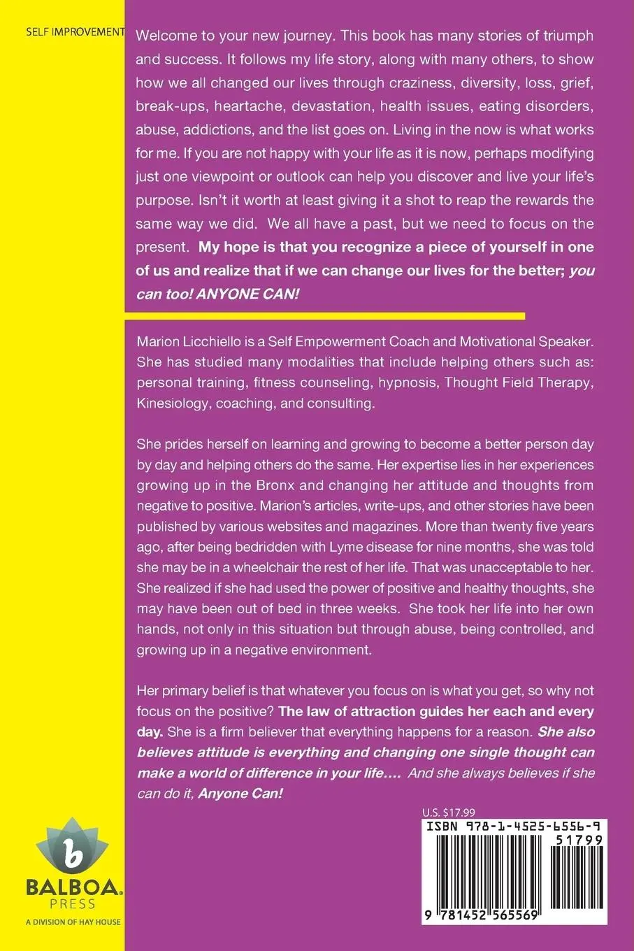 Rückseite: 9781452565569 | Anyone Can! | Live a Happier Life | Marion Licchiello | Taschenbuch