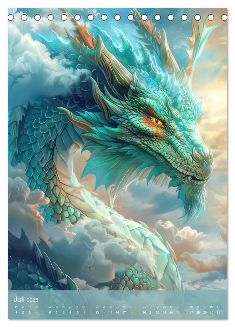 Bild: 9783516265569 | Drachen - Im Fantasieland gesichtet (Tischkalender 2026 DIN A5...