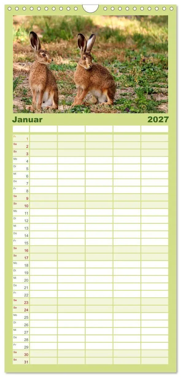 Bild: 9783594315569 | Familienplaner 2027 - Deutsches Jagdwild - Waidmannsheil mit 5...