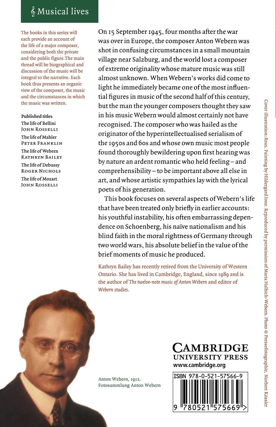 Rückseite: 9780521575669 | The Life of Webern | Kathryn Bailey | Taschenbuch | Englisch | 2010