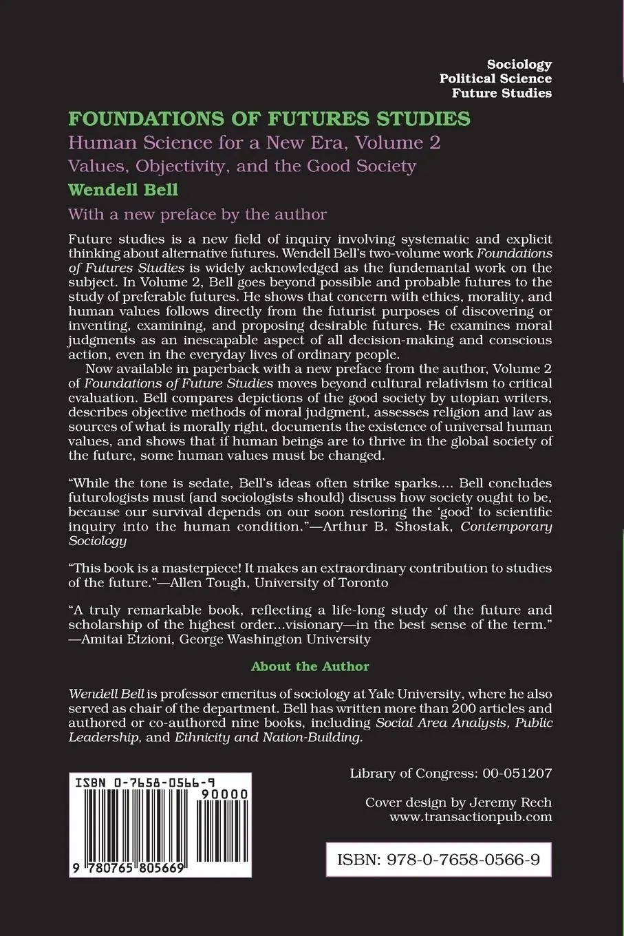 Rückseite: 9780765805669 | Foundations of Futures Studies | Wendell Bell | Taschenbuch | Englisch