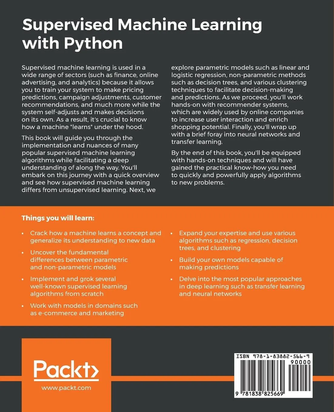 Rückseite: 9781838825669 | Supervised Machine Learning with Python | Taylor Smith | Taschenbuch
