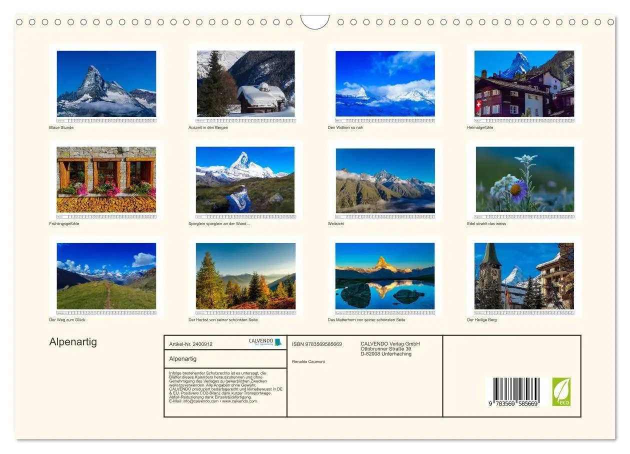 Bild: 9783569585669 | Alpenartig (Wandkalender 2027 DIN A3 quer), CALVENDO Monatskalender