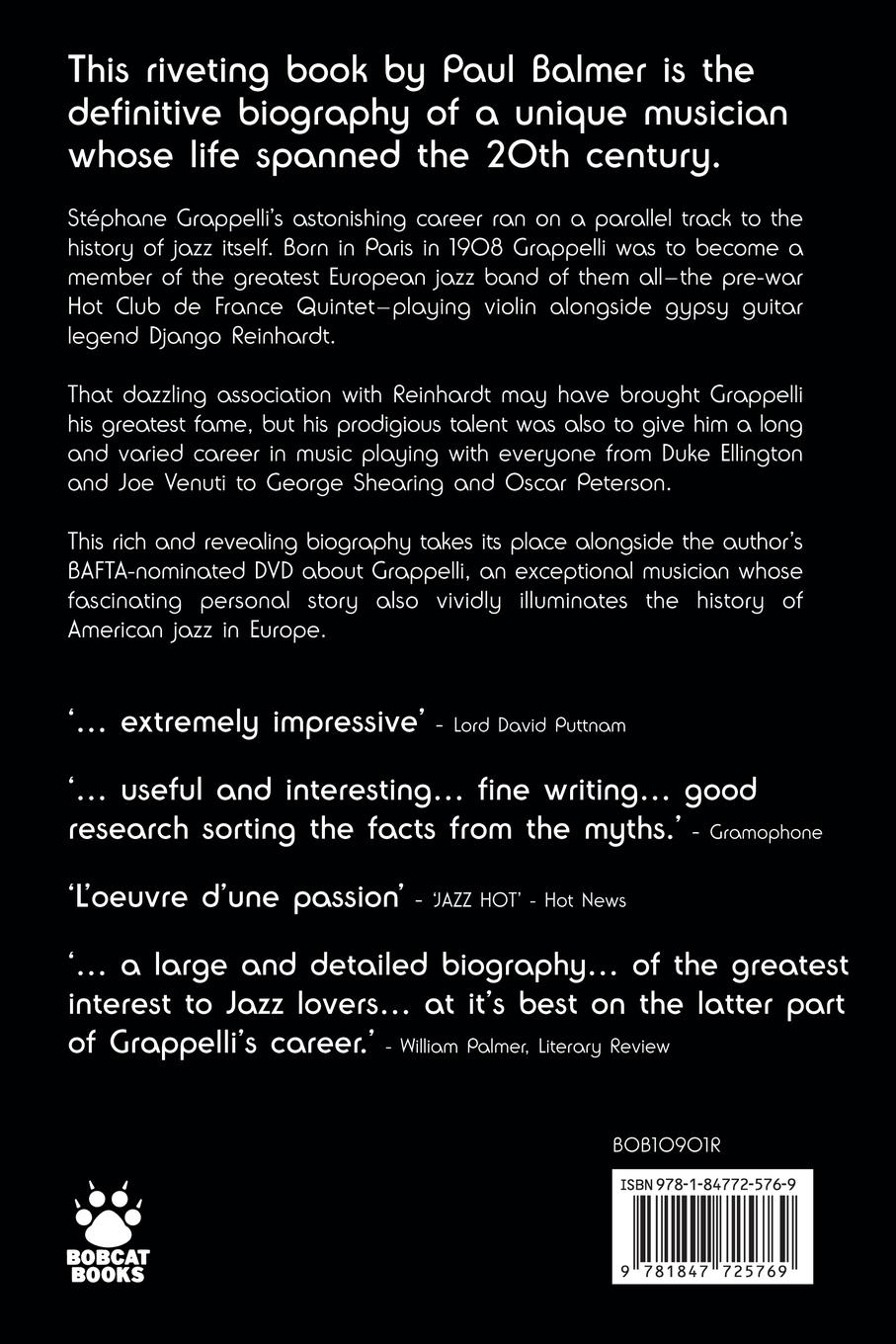 Rückseite: 9781847725769 | Stephane Grappelli | A Life in Jazz | Paul Balmer | Taschenbuch | 2009