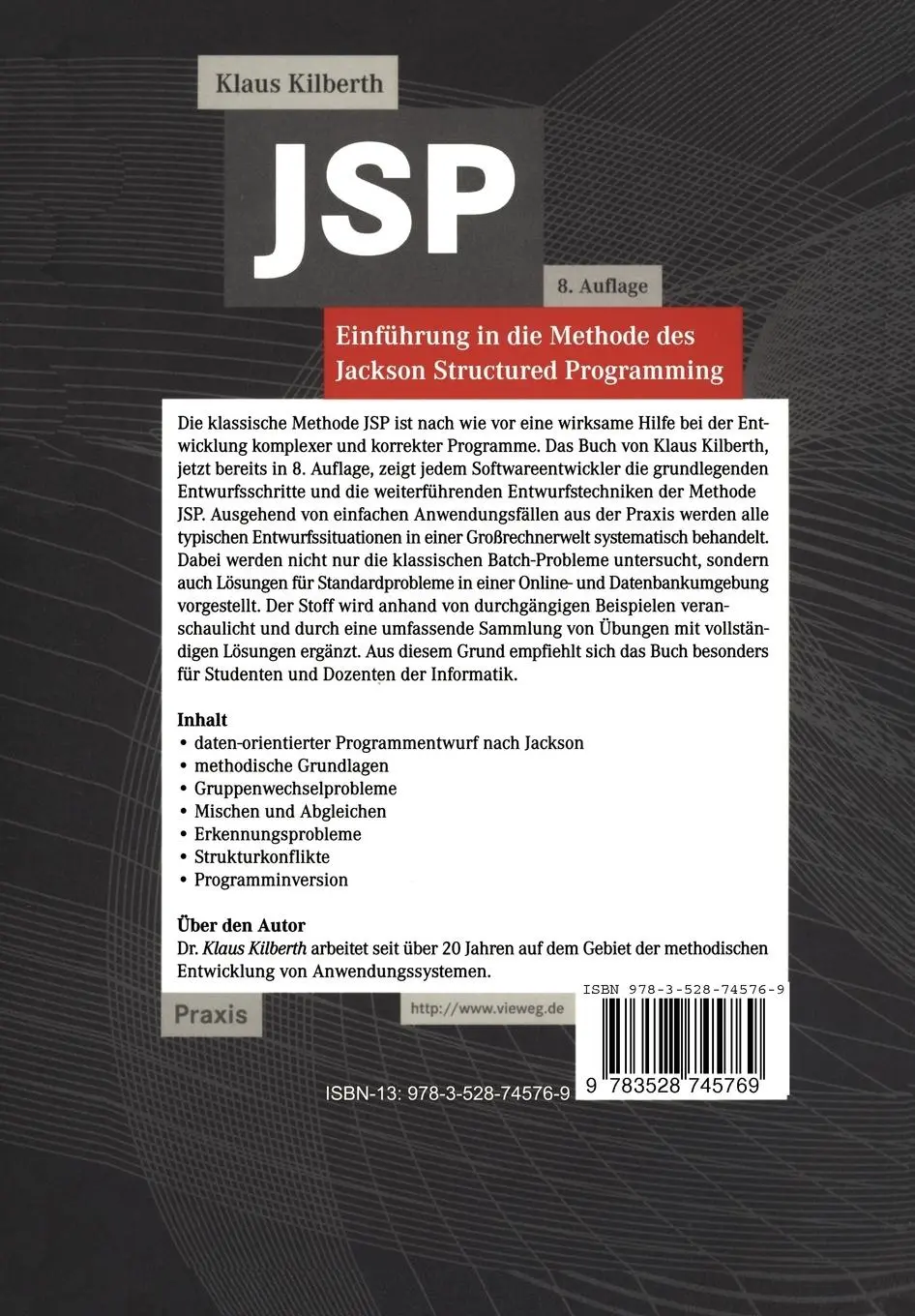 Rückseite: 9783528745769 | JSP | Einführung in die Methode des Jackson Structured Programming