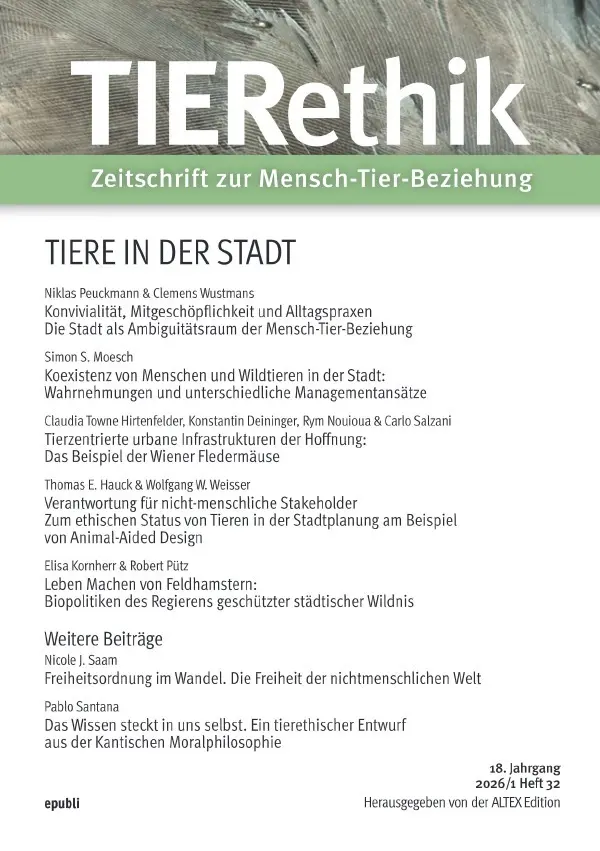 Cover: 9783565375769 | TIERethik (18. Jahrgang 2026/1) | Altex Edition | Taschenbuch | 248 S.