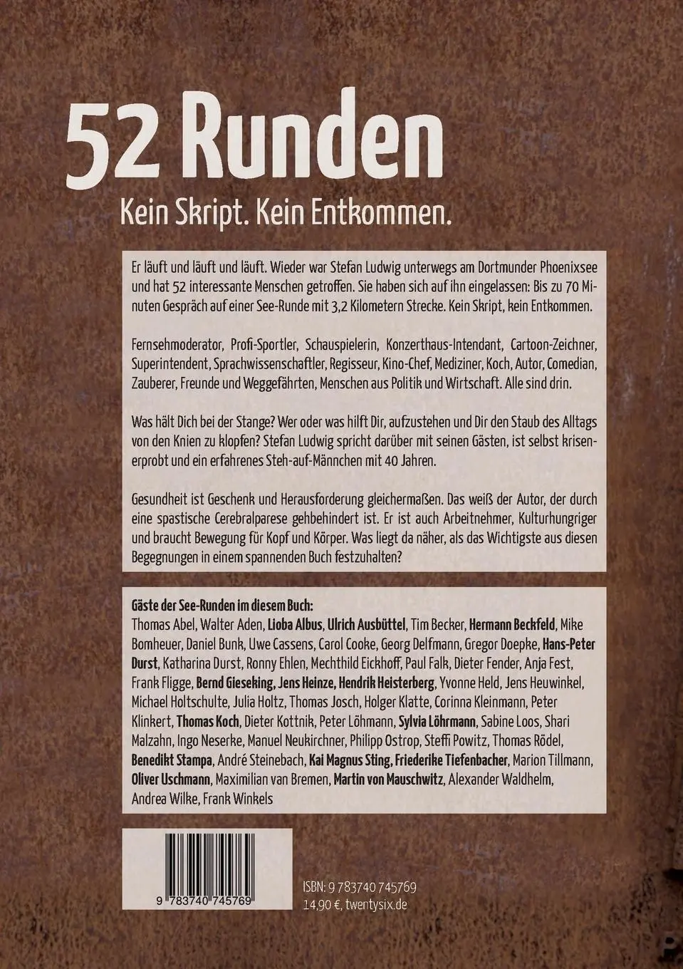 Rückseite: 9783740745769 | 52 Runden | Kein Skript. Kein Entkommen. | Stefan Ludwig | Taschenbuch
