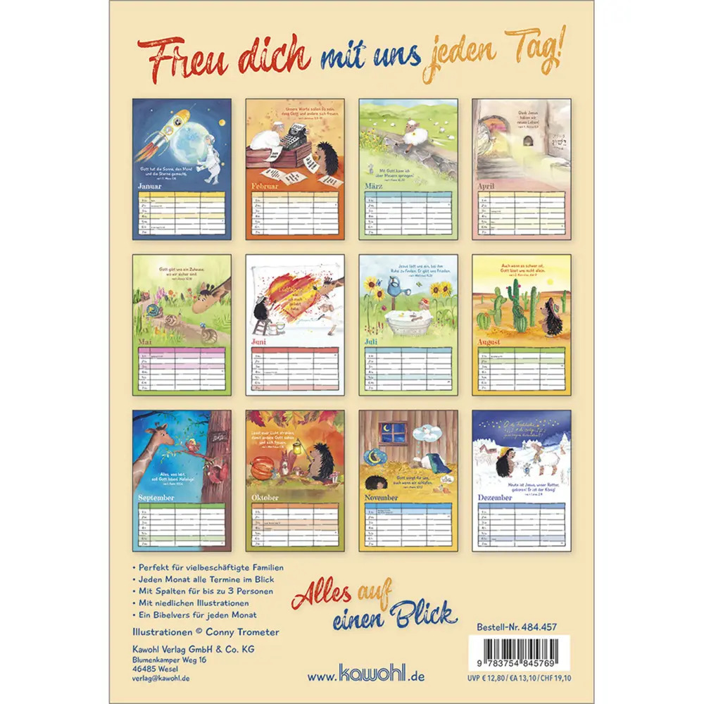 Bild: 9783754845769 | Freu dich mit uns jeden Tag 2026 | Terminkalender | Kalender | 14 S.