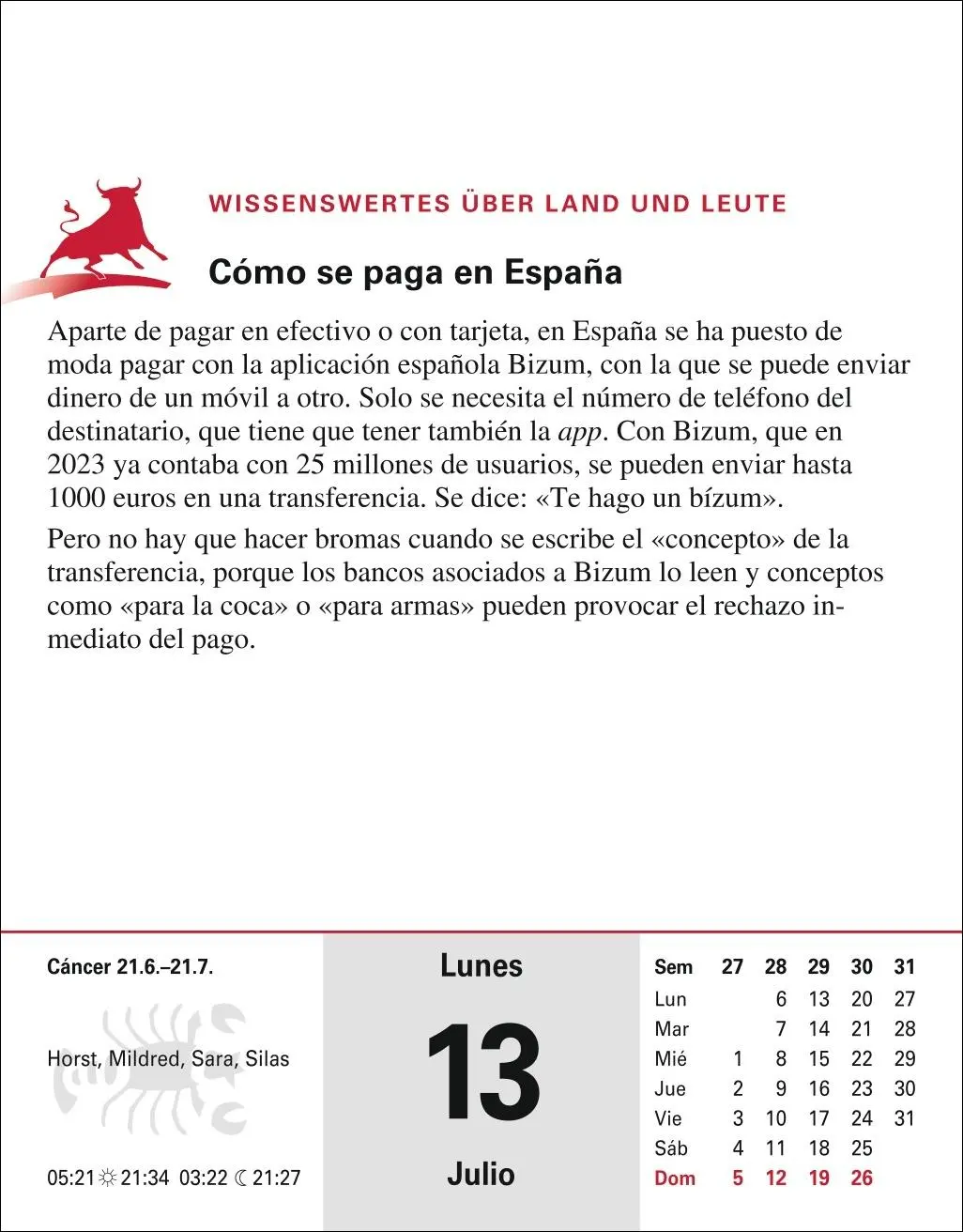 Bild: 9783840035869 | Spanisch Sprachkalender 2026 - Spanisch lernen leicht gemacht -...