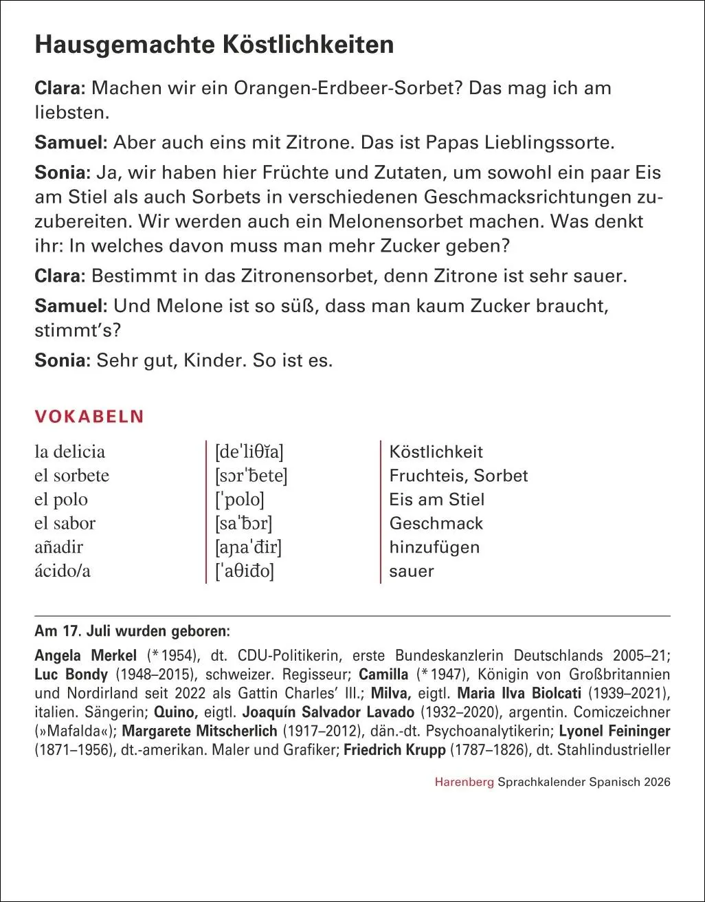 Bild: 9783840035869 | Spanisch Sprachkalender 2026 - Spanisch lernen leicht gemacht -...