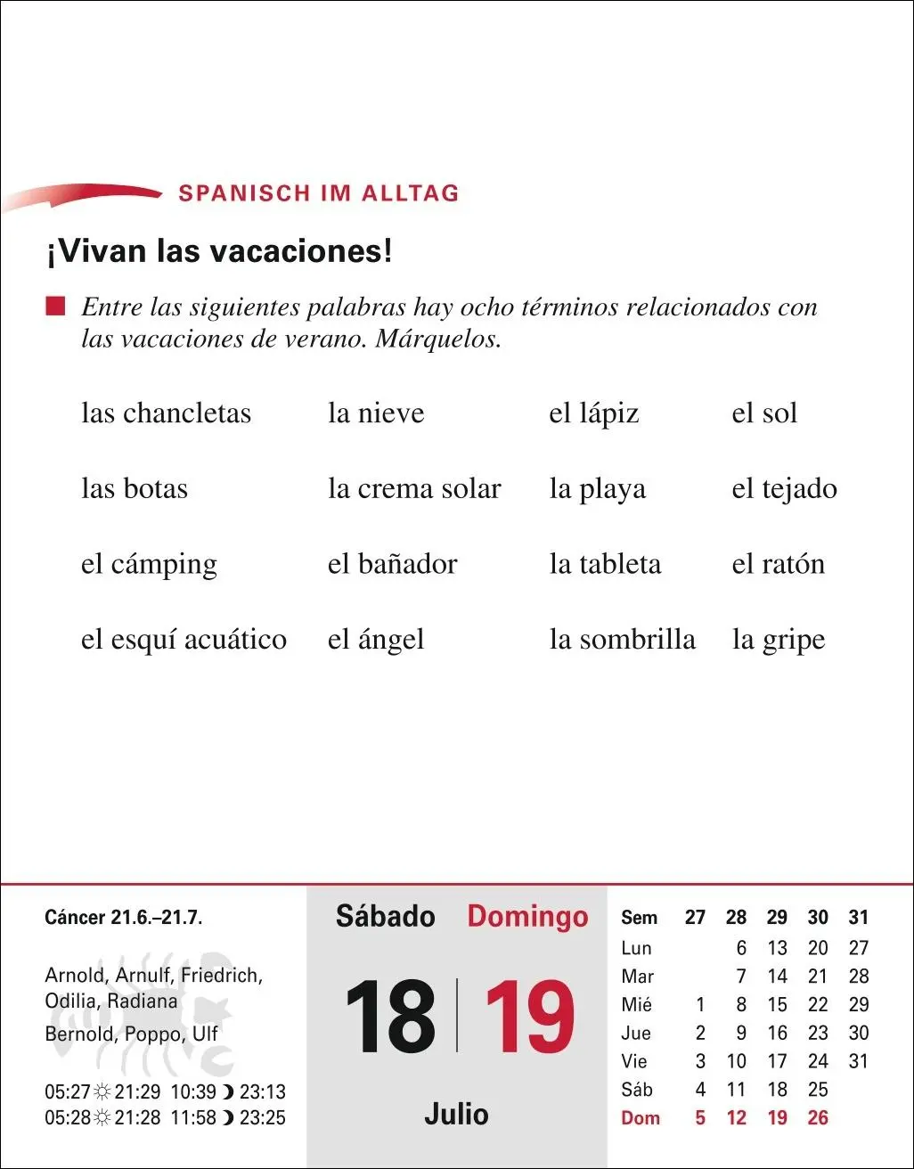 Bild: 9783840035869 | Spanisch Sprachkalender 2026 - Spanisch lernen leicht gemacht -...
