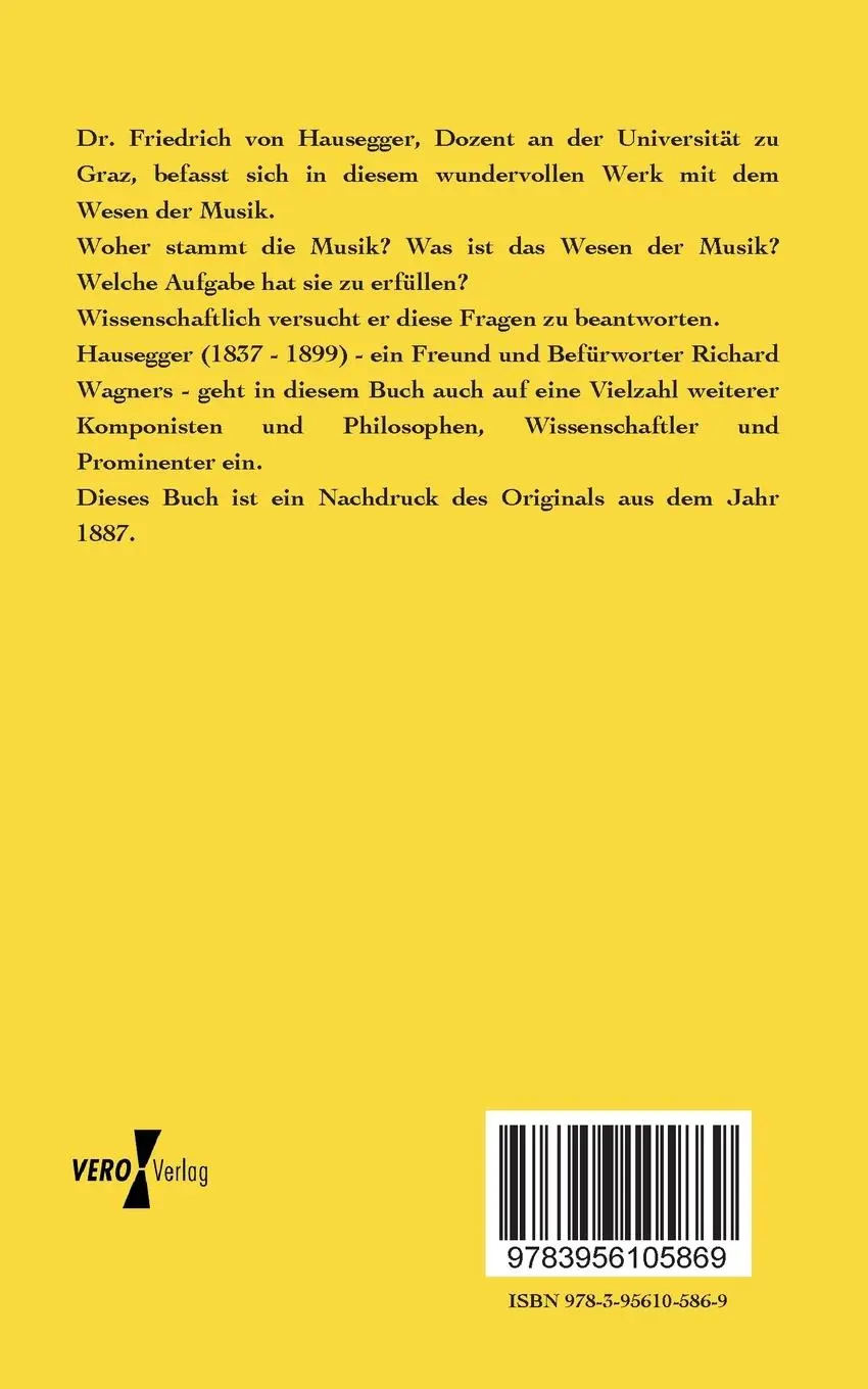 Rückseite: 9783956105869 | Die Musik als Ausdruck | Friedrich Von Hausegger | Taschenbuch | 2019