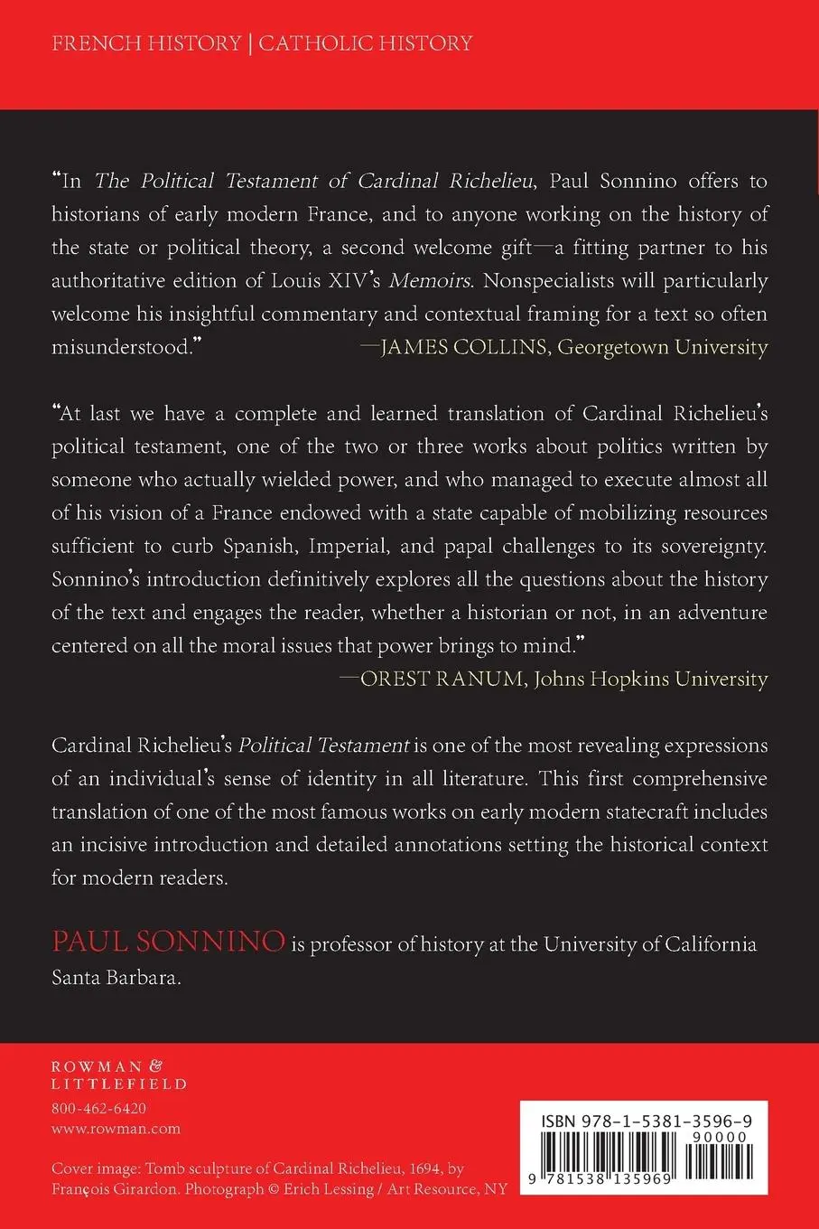 Rückseite: 9781538135969 | The Political Testament of Cardinal Richelieu | Taschenbuch | Englisch