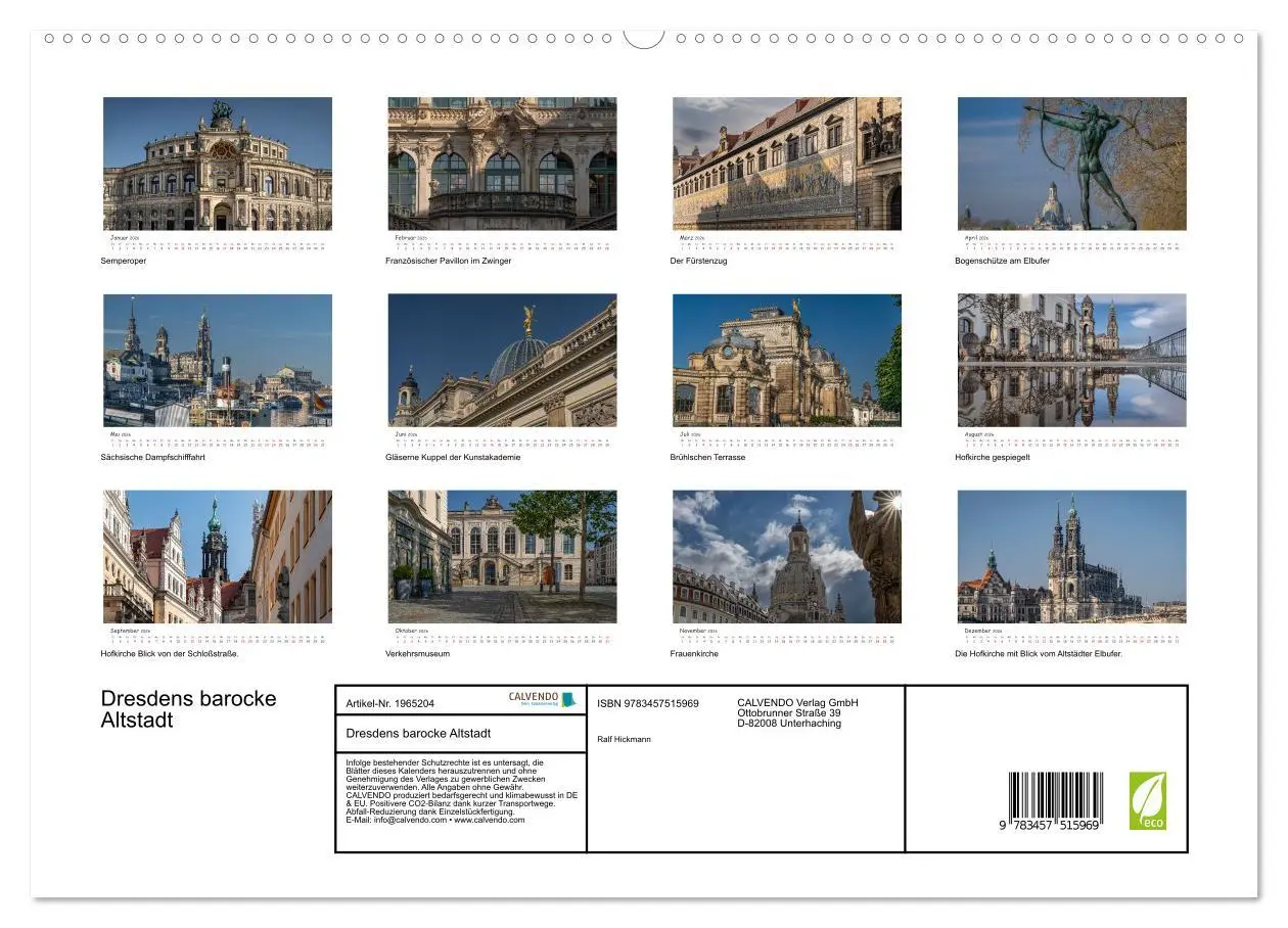 Bild: 9783457515969 | Dresdens barocke Altstadt (hochwertiger Premium Wandkalender 2026...