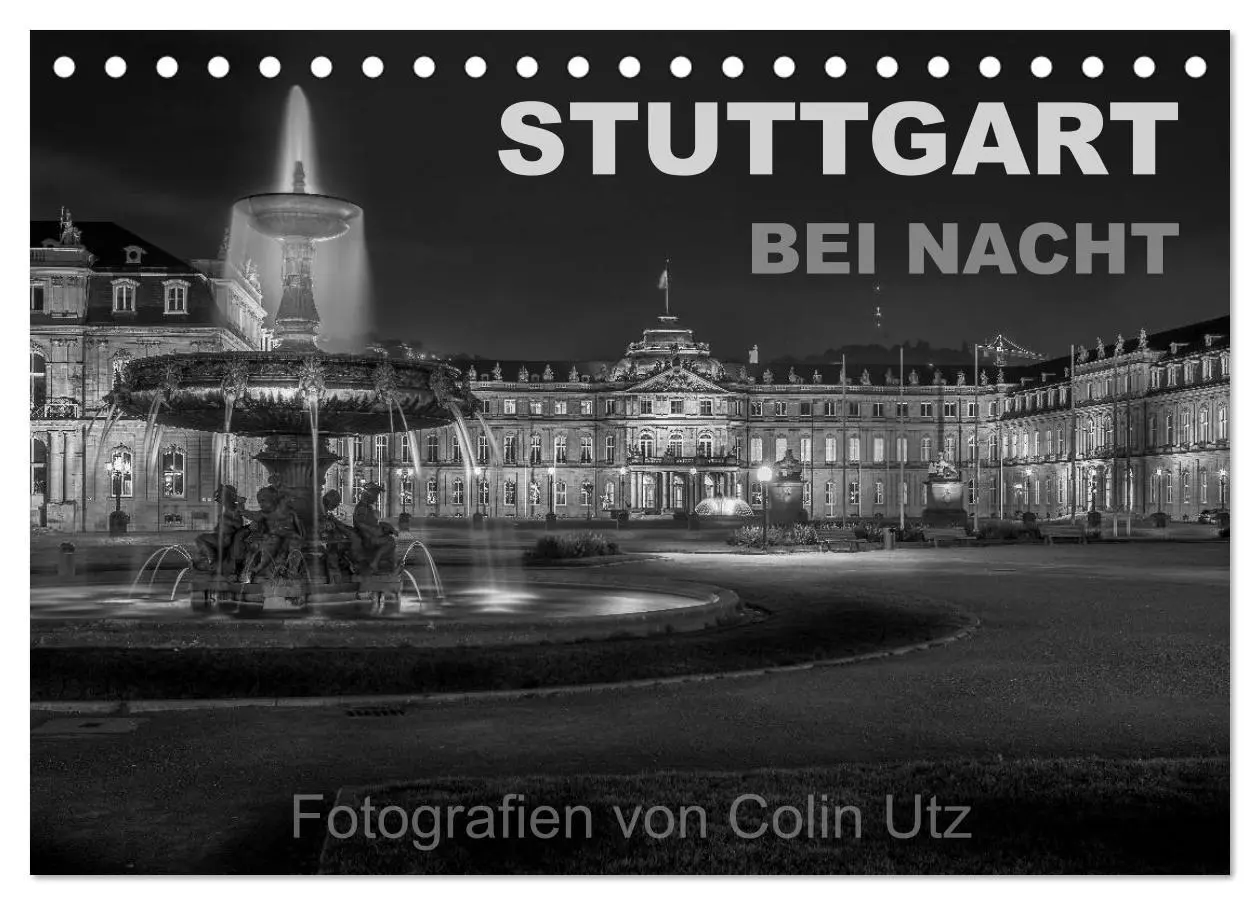 Cover: 9783516085969 | Stuttgart bei Nacht (Tischkalender 2026 DIN A5 quer), CALVENDO...