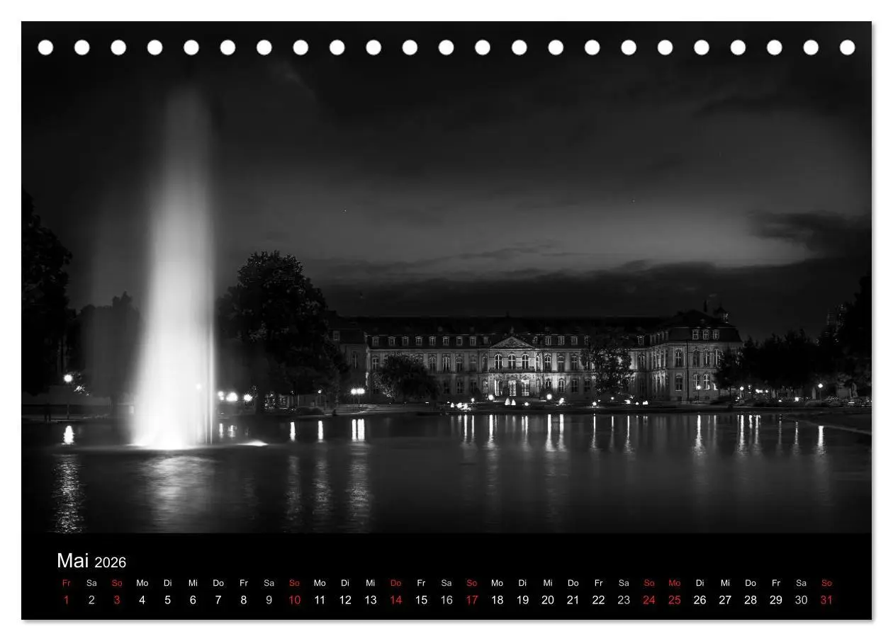 Bild: 9783516085969 | Stuttgart bei Nacht (Tischkalender 2026 DIN A5 quer), CALVENDO...