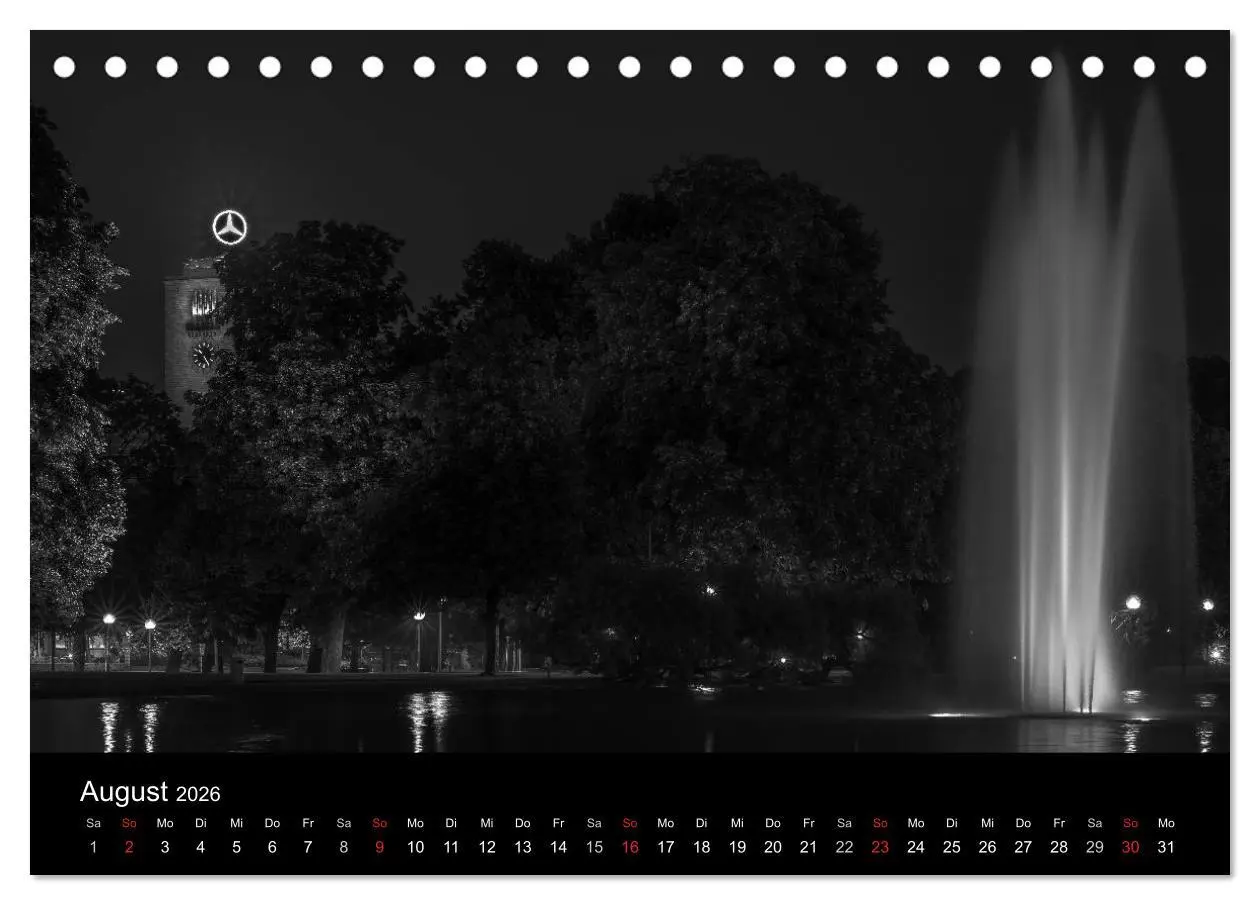 Bild: 9783516085969 | Stuttgart bei Nacht (Tischkalender 2026 DIN A5 quer), CALVENDO...