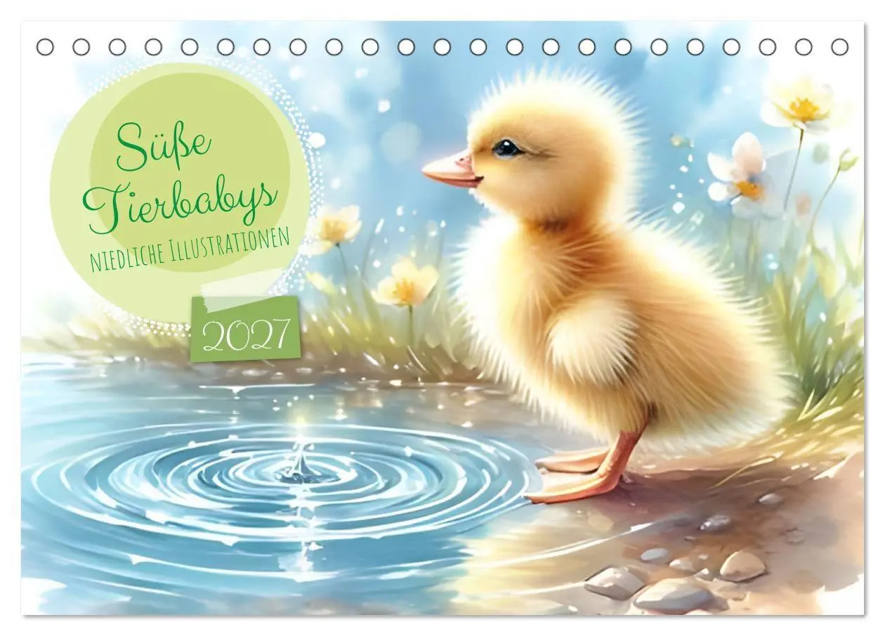 Cover: 9783516775969 | Süße Tierbabys - niedliche Illustrationen (Tischkalender 2027 DIN...
