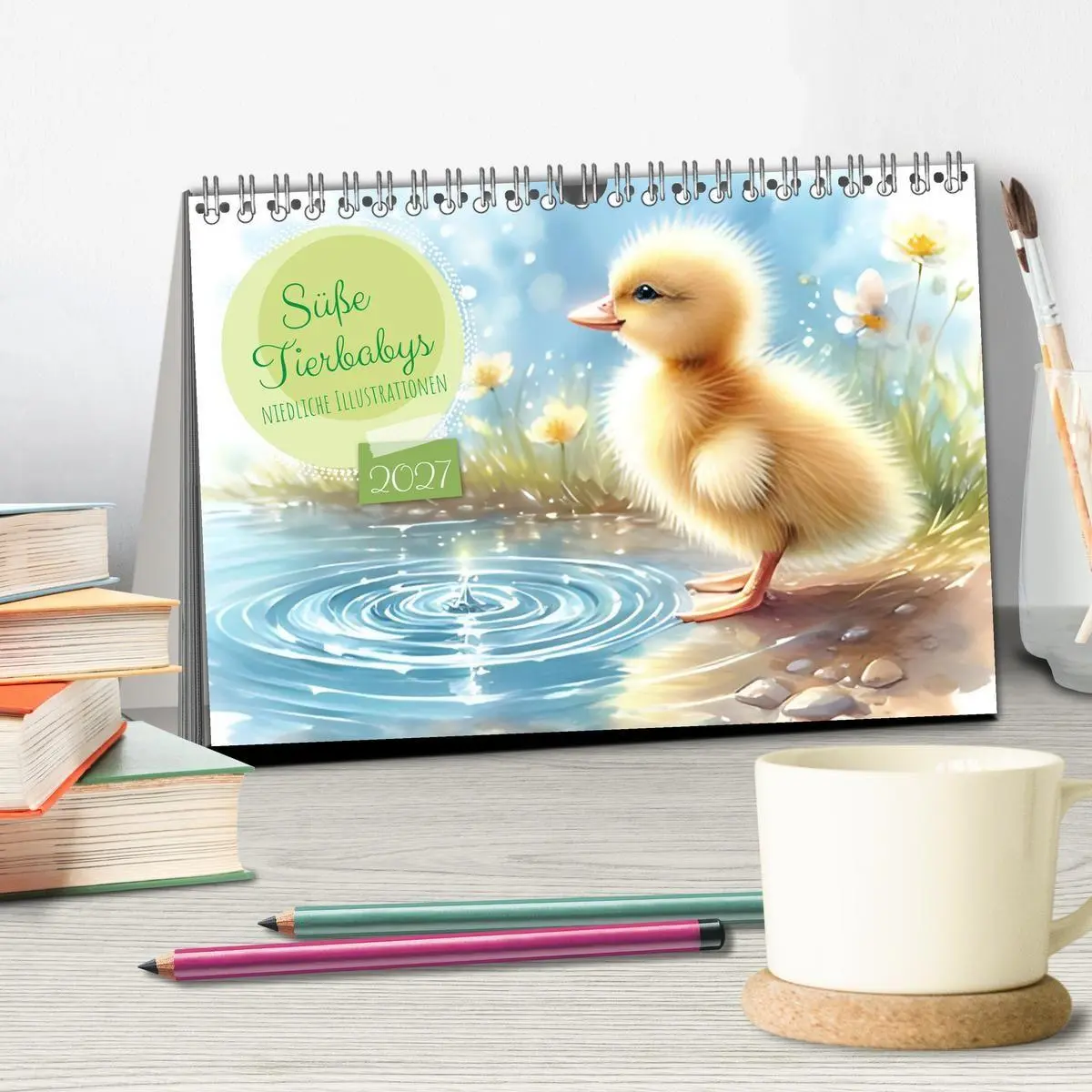 Bild: 9783516775969 | Süße Tierbabys - niedliche Illustrationen (Tischkalender 2027 DIN...