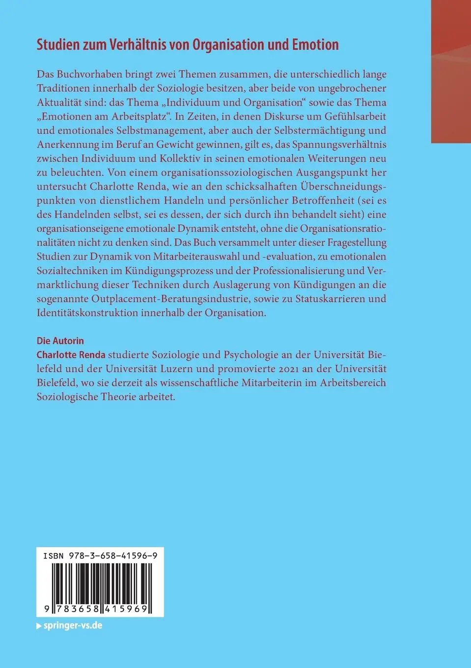 Rückseite: 9783658415969 | Emotionale Mitgliedschaft - Studien zum Verhältnis von...