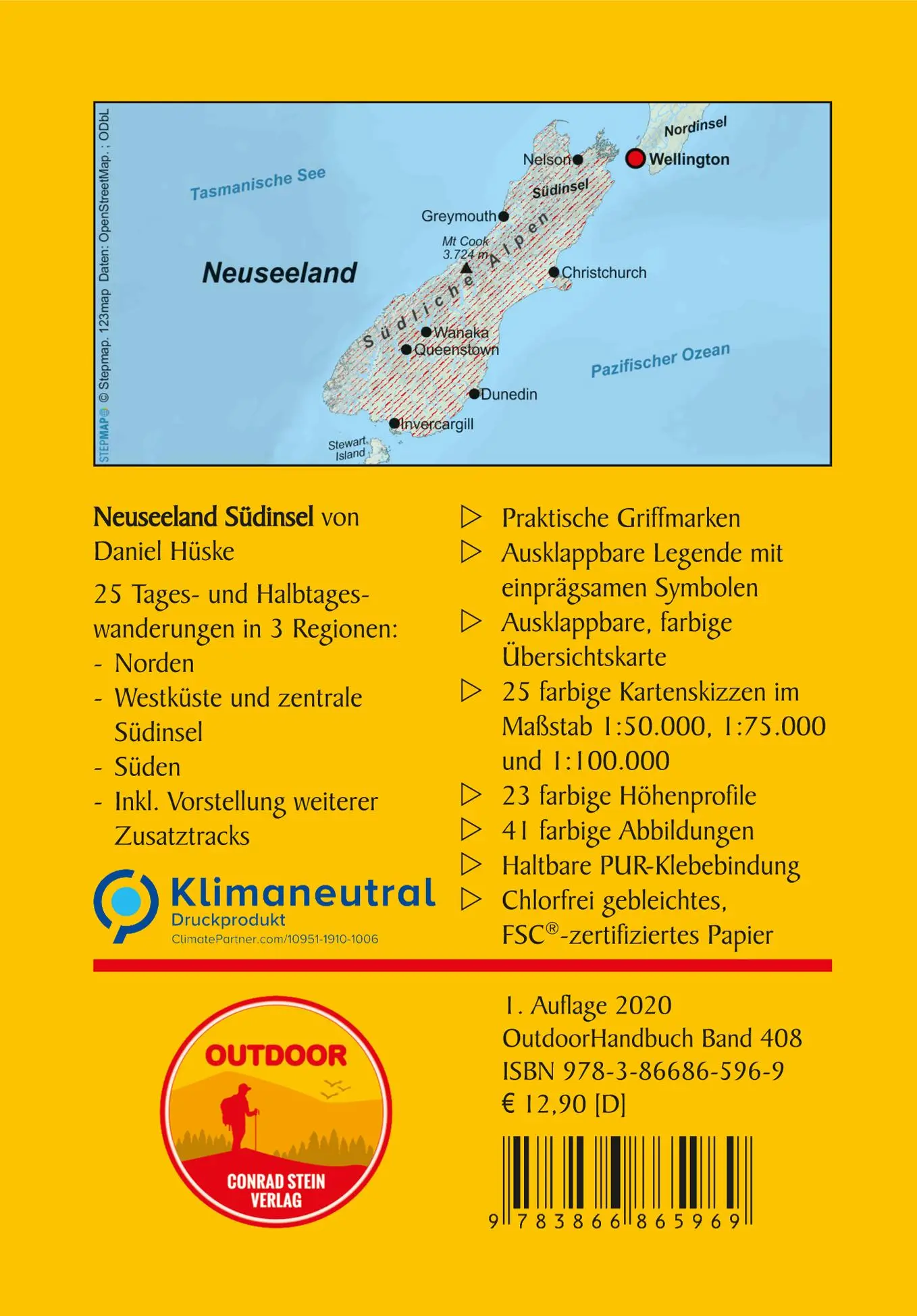 Rückseite: 9783866865969 | Neuseeland Südinsel | Daniel Hüske | Taschenbuch | Outdoor Regional