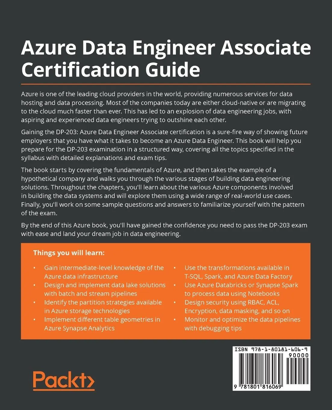 Rückseite: 9781801816069 | Azure Data Engineer Associate Certification Guide | Newton Alex | Buch