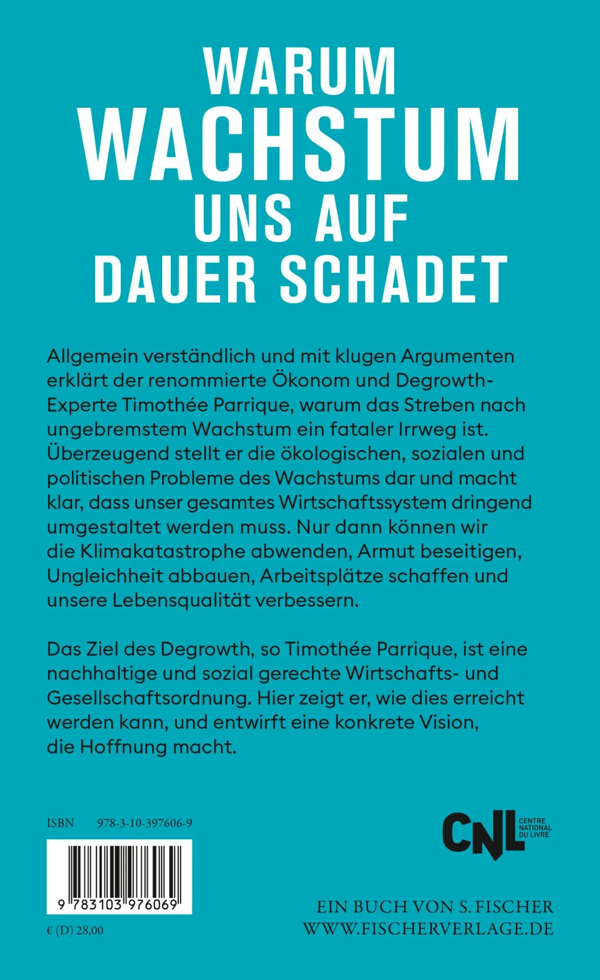 Rückseite: 9783103976069 | Wachstum bremsen oder untergehen | Timothée Parrique | Buch | 368 S.