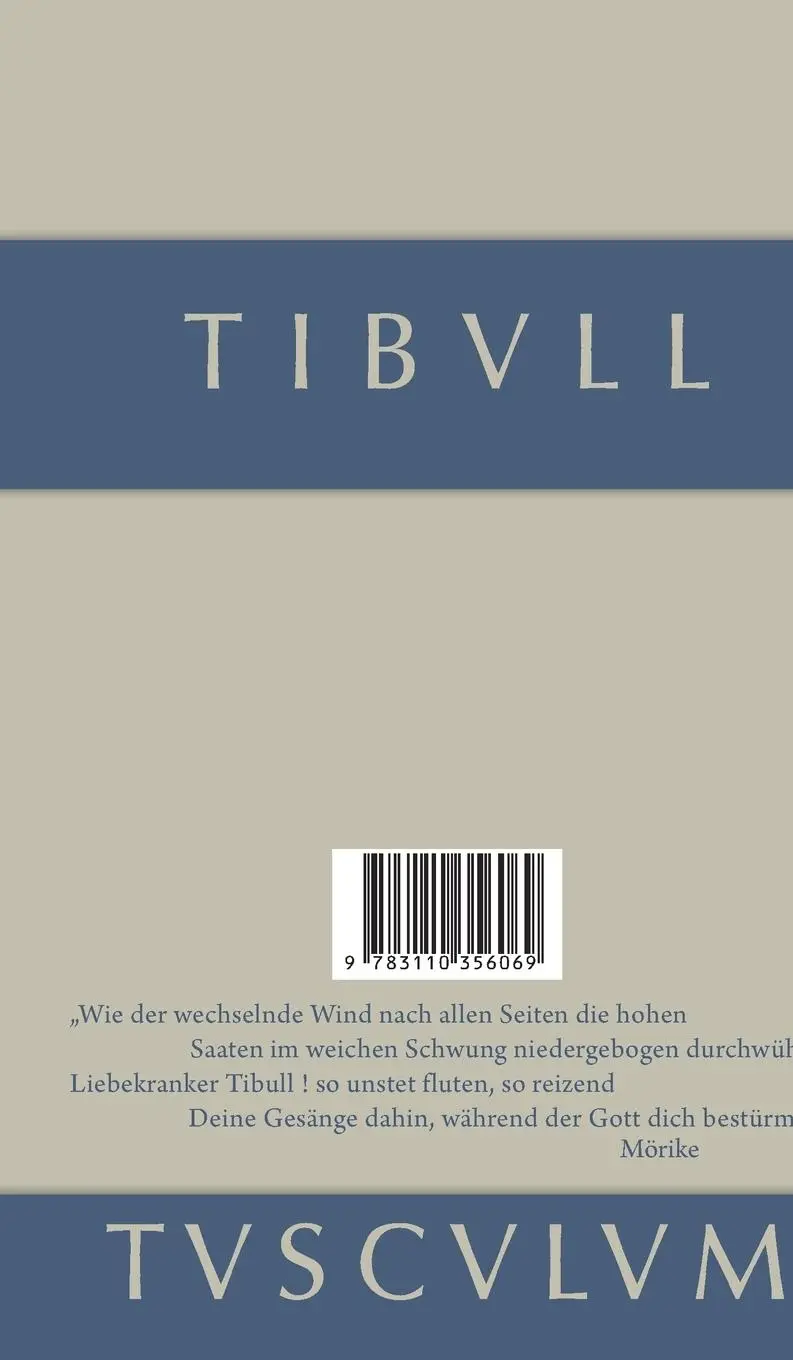 Rückseite: 9783110356069 | Tibull und sein Kreis | Lateinisch - deutsch | Tibull | Buch | 160 S.