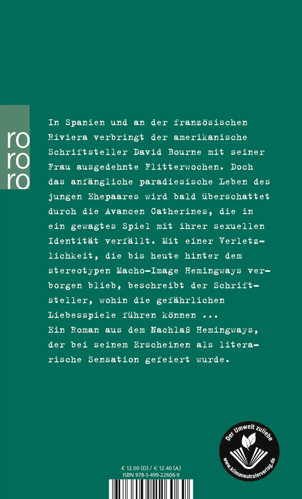 Rückseite: 9783499226069 | Der Garten Eden | Ernest Hemingway | Taschenbuch | 320 S. | Deutsch
