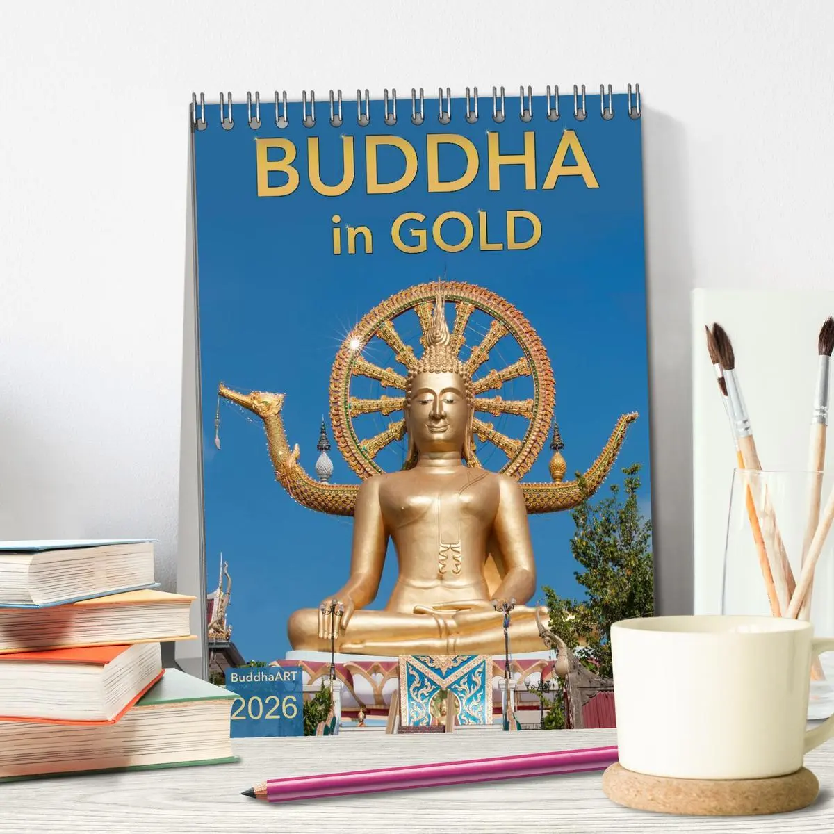 Bild: 9783516426069 | BUDDHA in GOLD (Tischkalender 2026 DIN A5 hoch), CALVENDO...