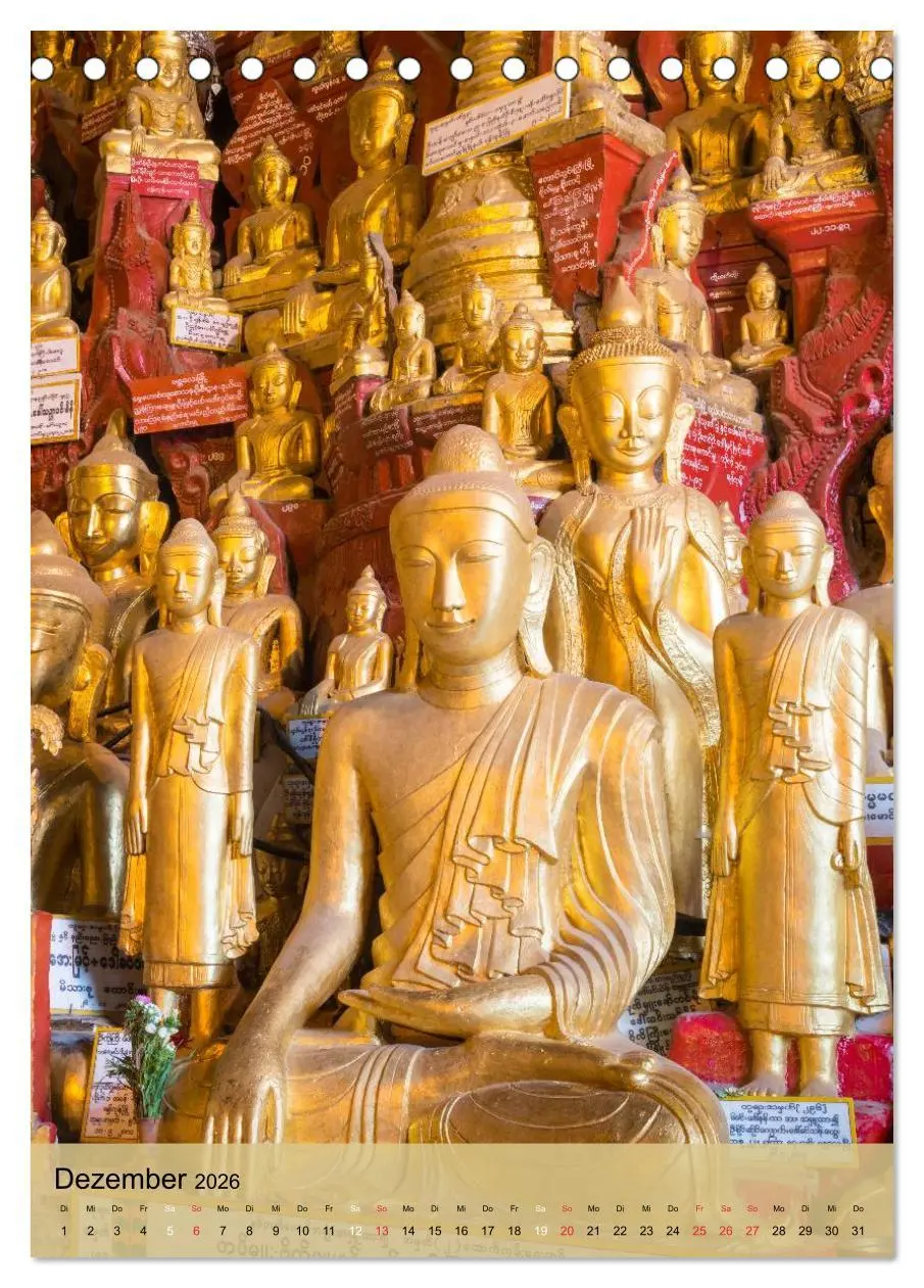 Bild: 9783516426069 | BUDDHA in GOLD (Tischkalender 2026 DIN A5 hoch), CALVENDO...