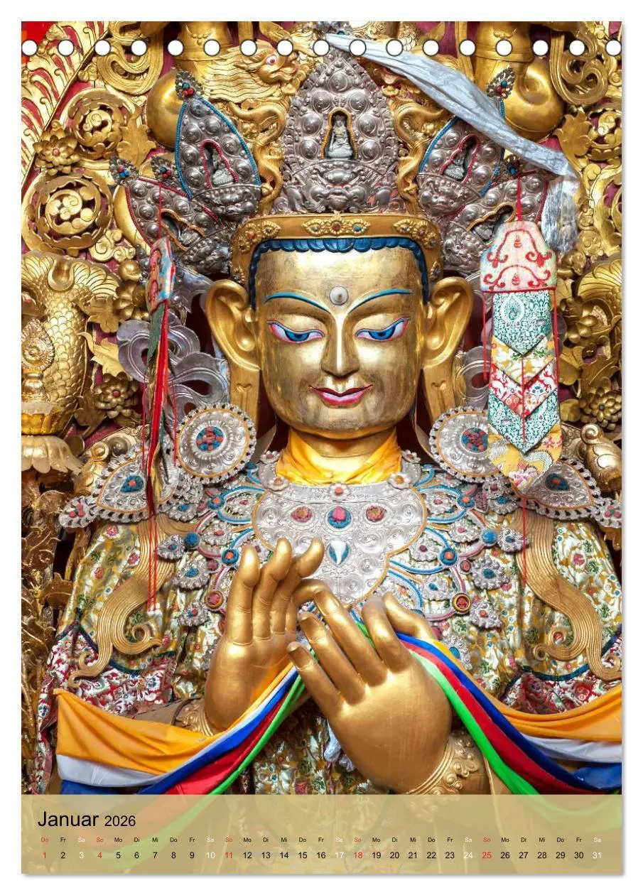 Bild: 9783516426069 | BUDDHA in GOLD (Tischkalender 2026 DIN A5 hoch), CALVENDO...