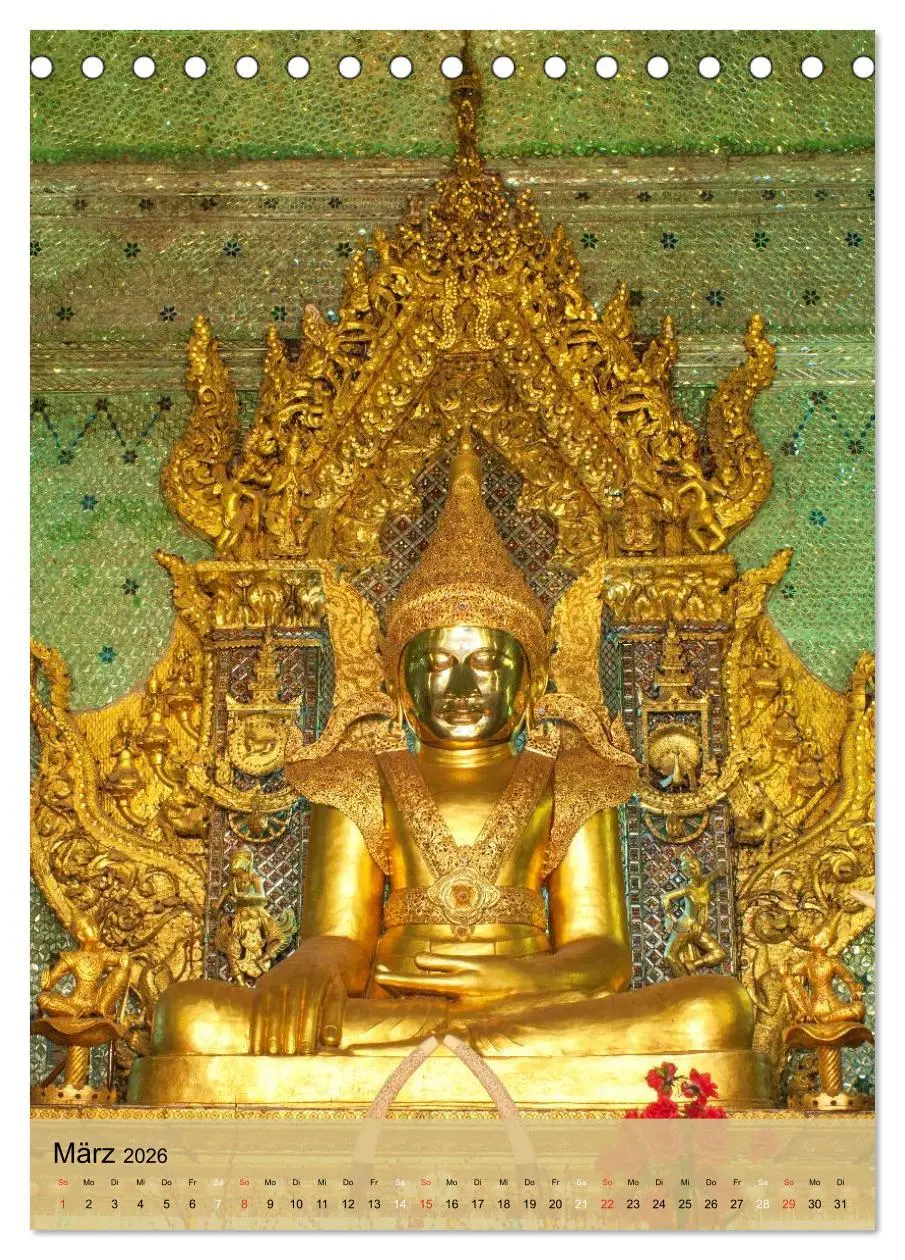 Bild: 9783516426069 | BUDDHA in GOLD (Tischkalender 2026 DIN A5 hoch), CALVENDO...
