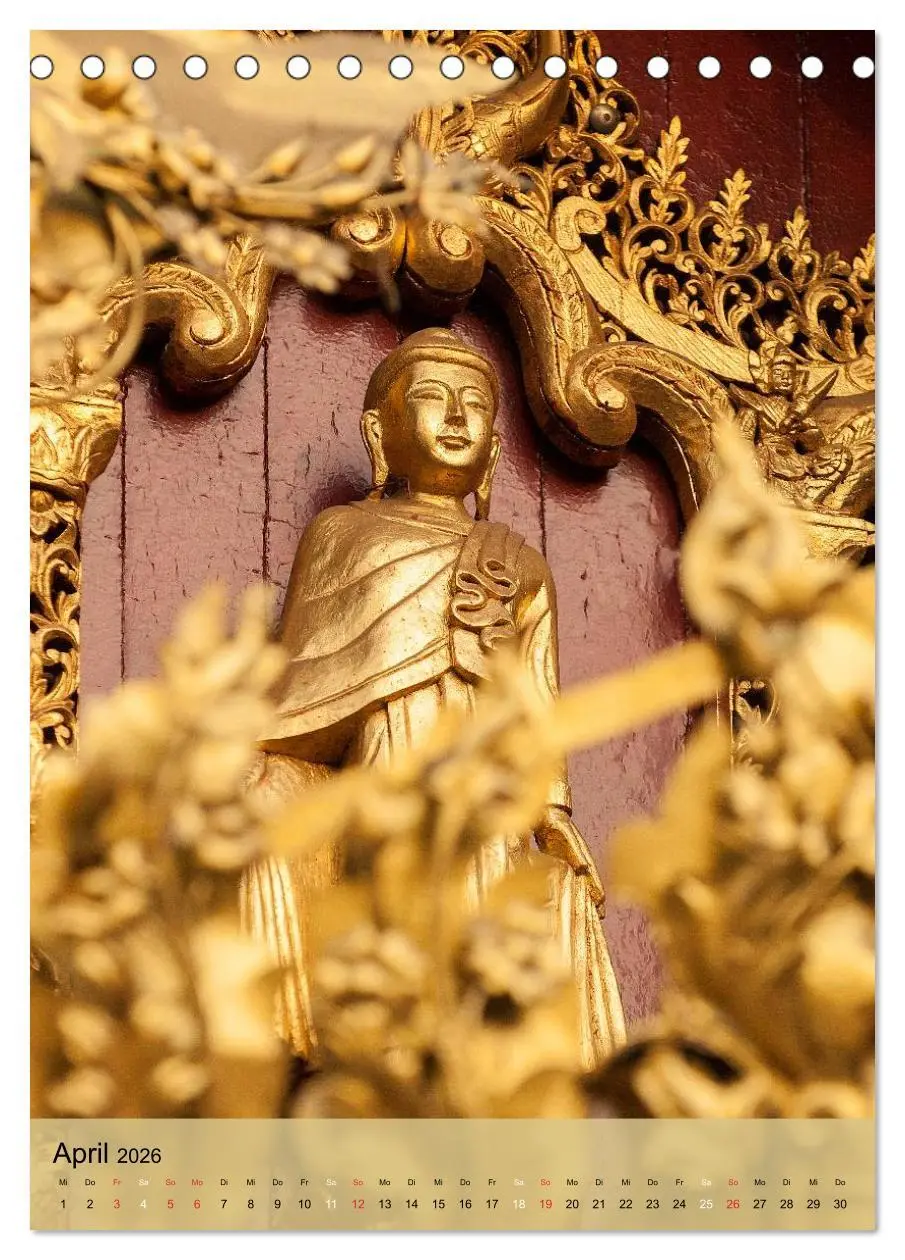 Bild: 9783516426069 | BUDDHA in GOLD (Tischkalender 2026 DIN A5 hoch), CALVENDO...