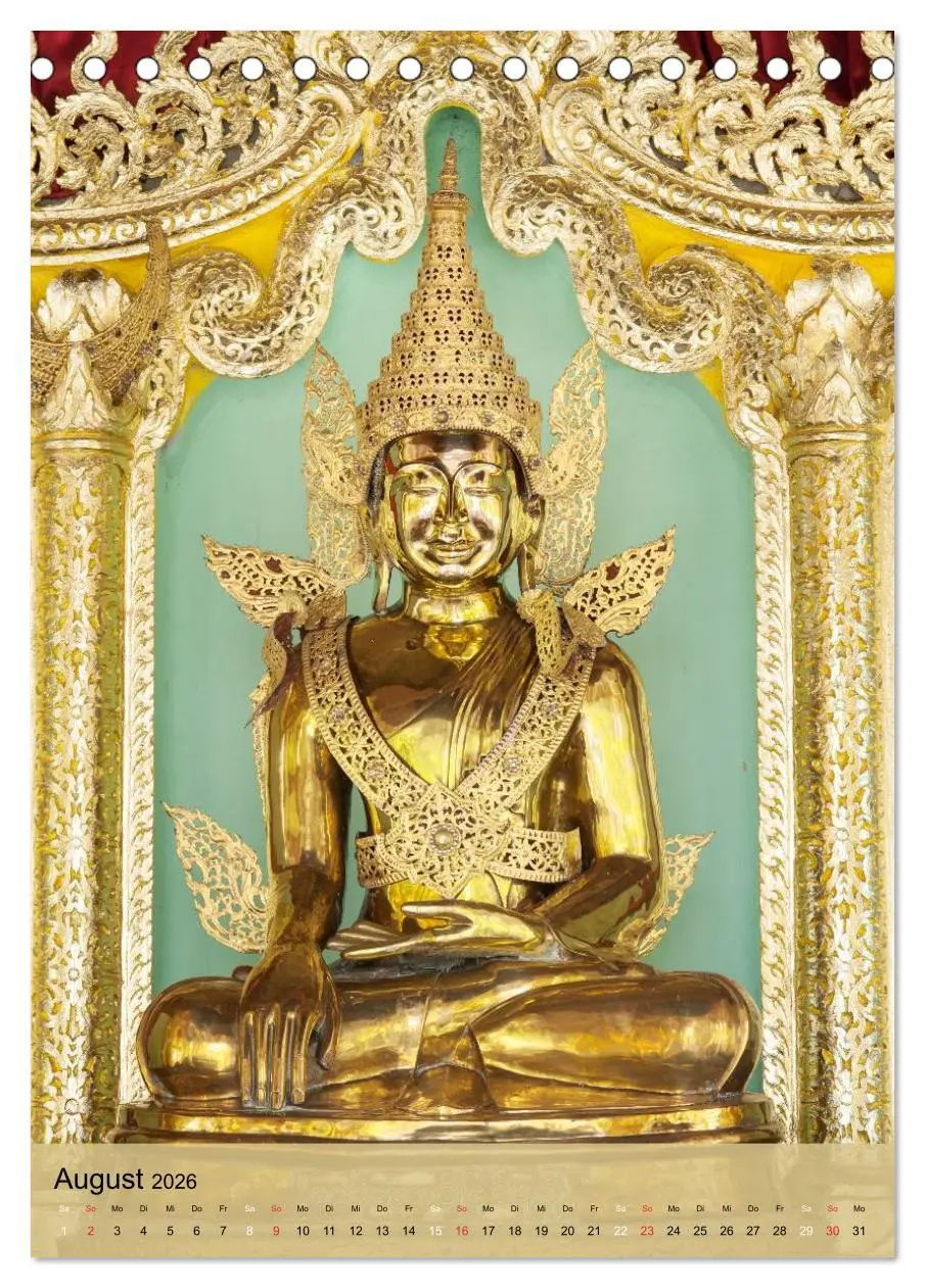 Bild: 9783516426069 | BUDDHA in GOLD (Tischkalender 2026 DIN A5 hoch), CALVENDO...