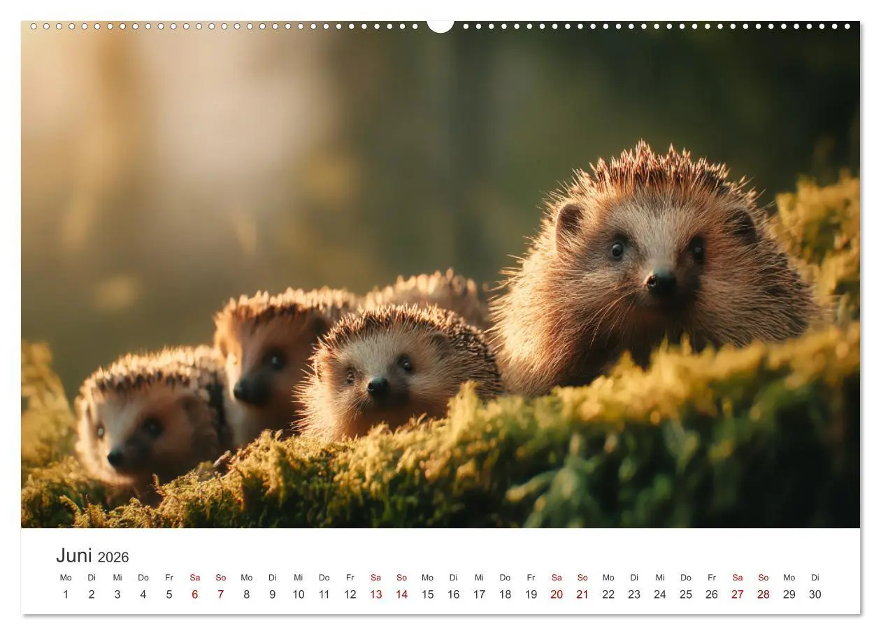 Bild: 9783516596069 | Rund, stachlig, munter - Ein Jahr mit Igeln (Wandkalender 2026 DIN...