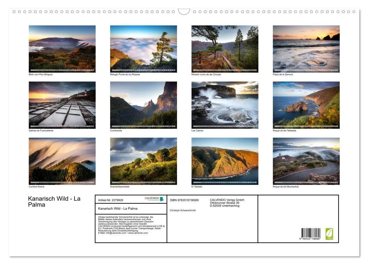 Bild: 9783516736069 | Kanarisch Wild - La Palma (Wandkalender 2026 DIN A2 quer), CALVENDO...