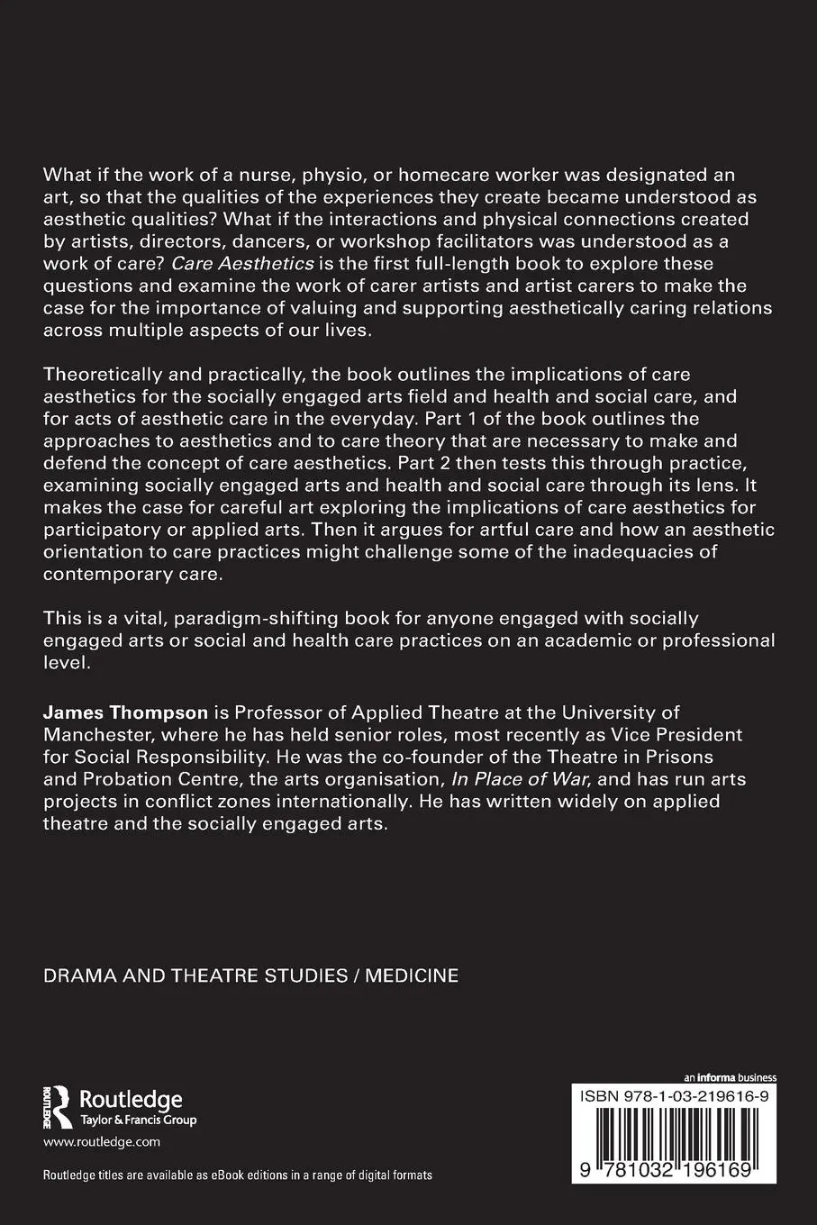 Rückseite: 9781032196169 | Care Aesthetics | For artful care and careful art | James Thompson