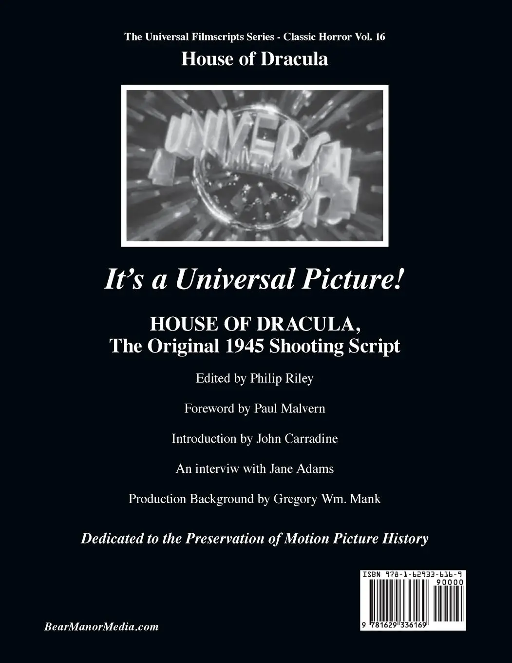 Rückseite: 9781629336169 | House of Dracula | Philip J Riley | Taschenbuch | Englisch | 2020