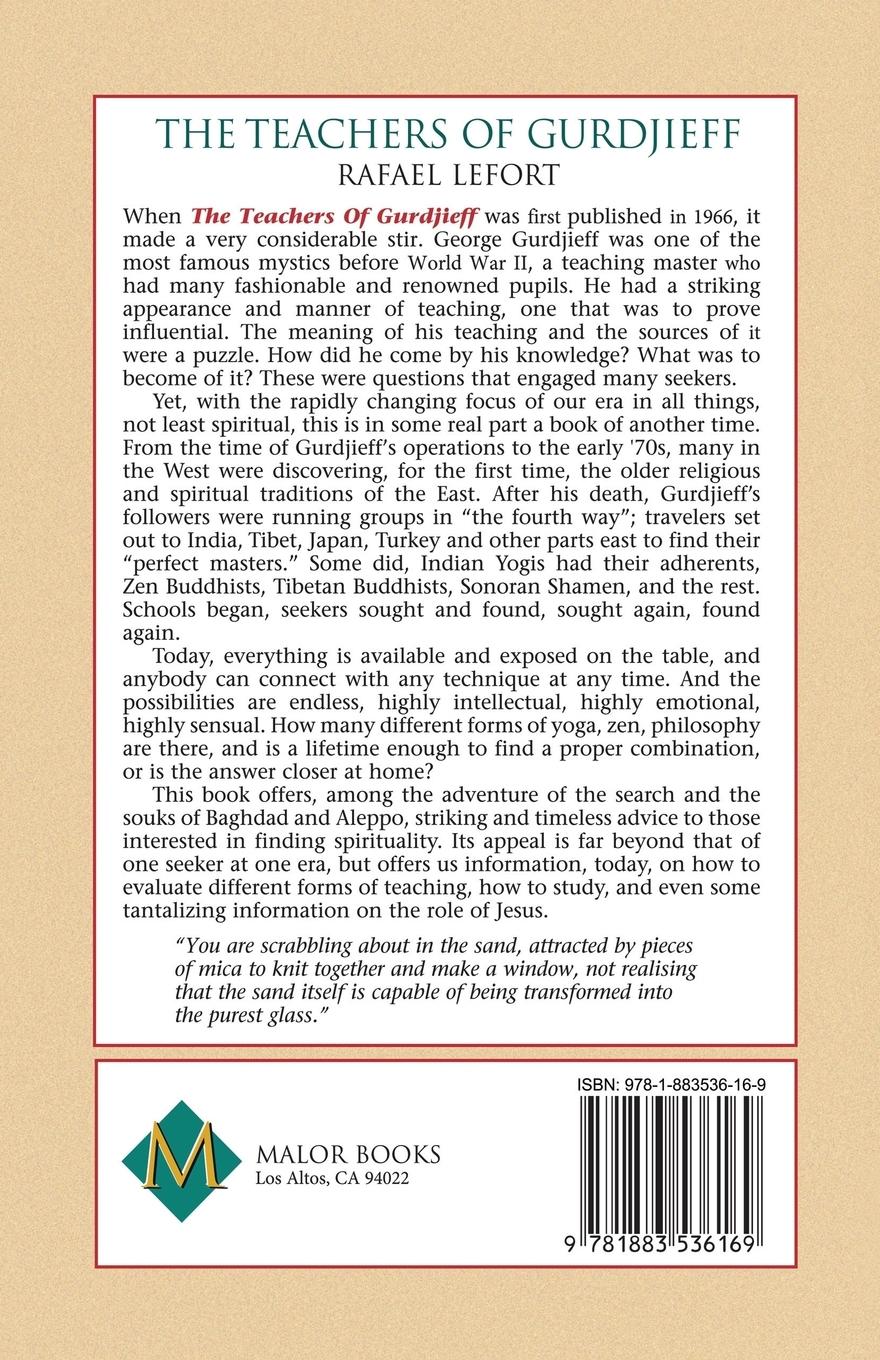Rückseite: 9781883536169 | The Teachers of Gurdjieff | Rafael Lefort | Taschenbuch | Englisch