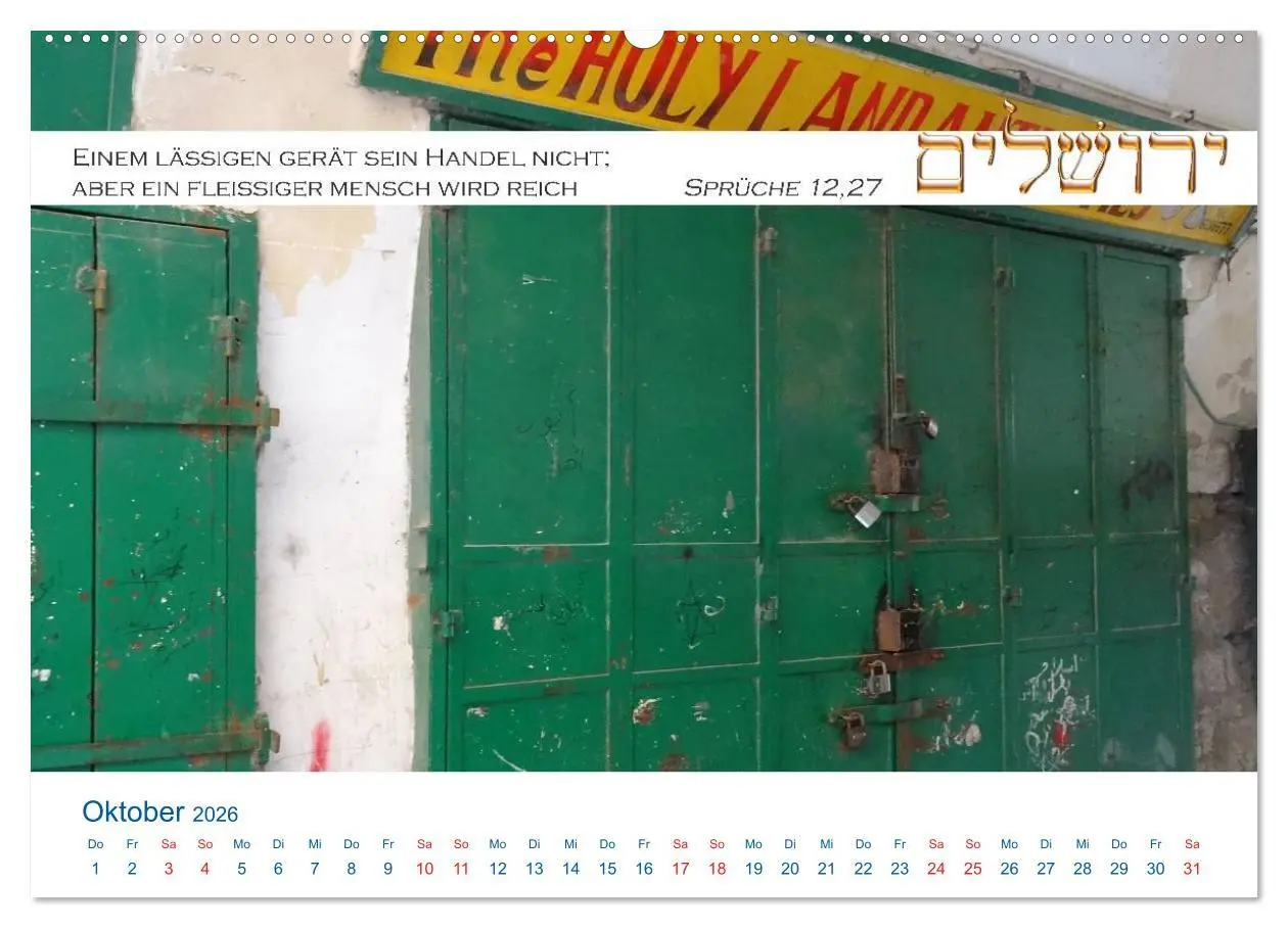 Bild: 9783516106169 | Jerusalem. Kalender mit Bibelworten (hochwertiger Premium...