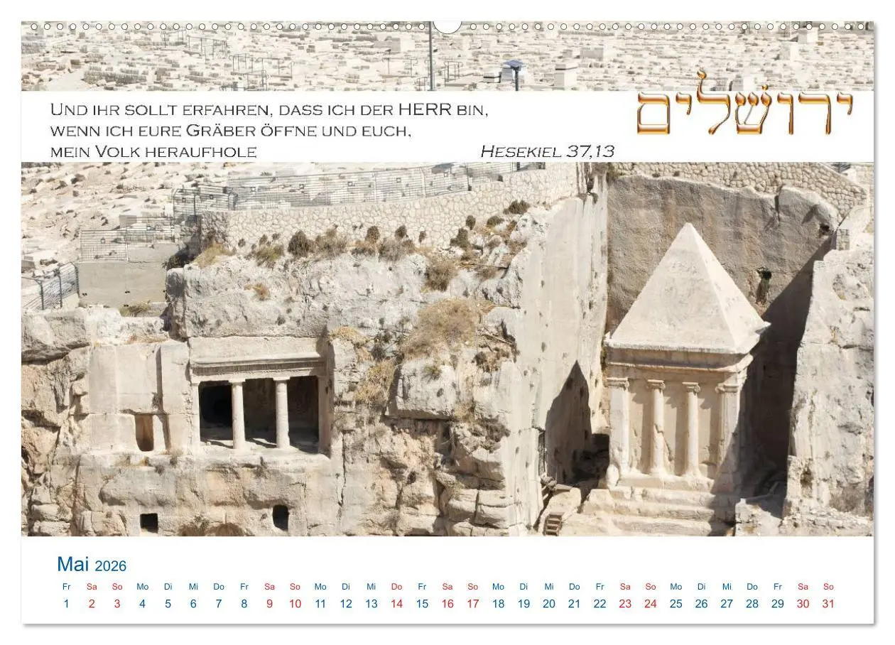 Bild: 9783516106169 | Jerusalem. Kalender mit Bibelworten (hochwertiger Premium...