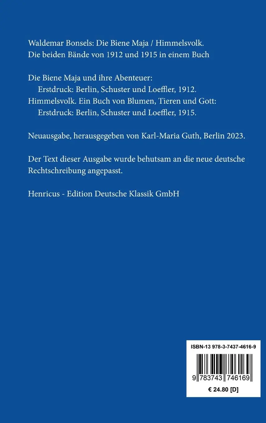Rückseite: 9783743746169 | Die Biene Maja / Himmelsvolk | Waldemar Bonsels | Buch | 236 S. | 2023