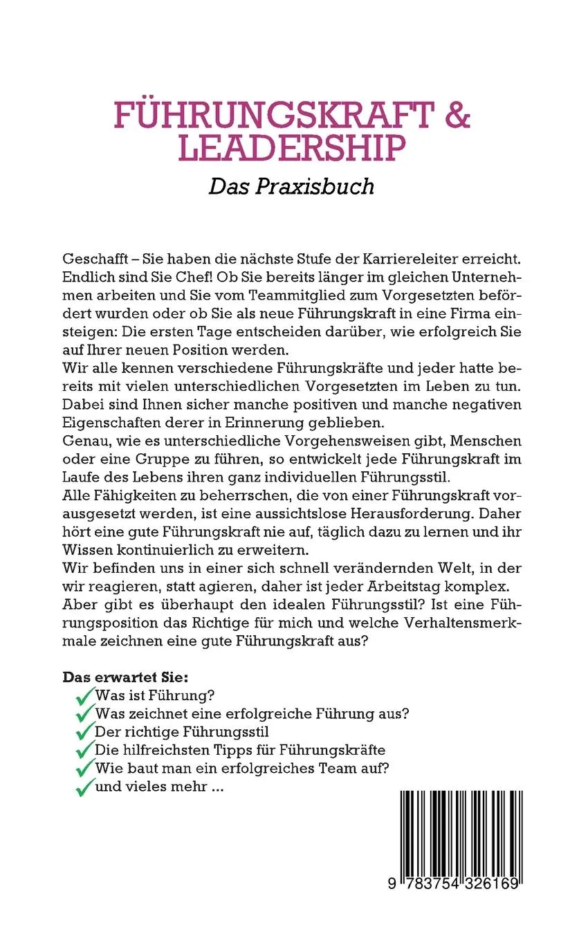 Rückseite: 9783754326169 | Führungskraft &amp; Leadership - Das Praxisbuch: Wie Sie mit einem...