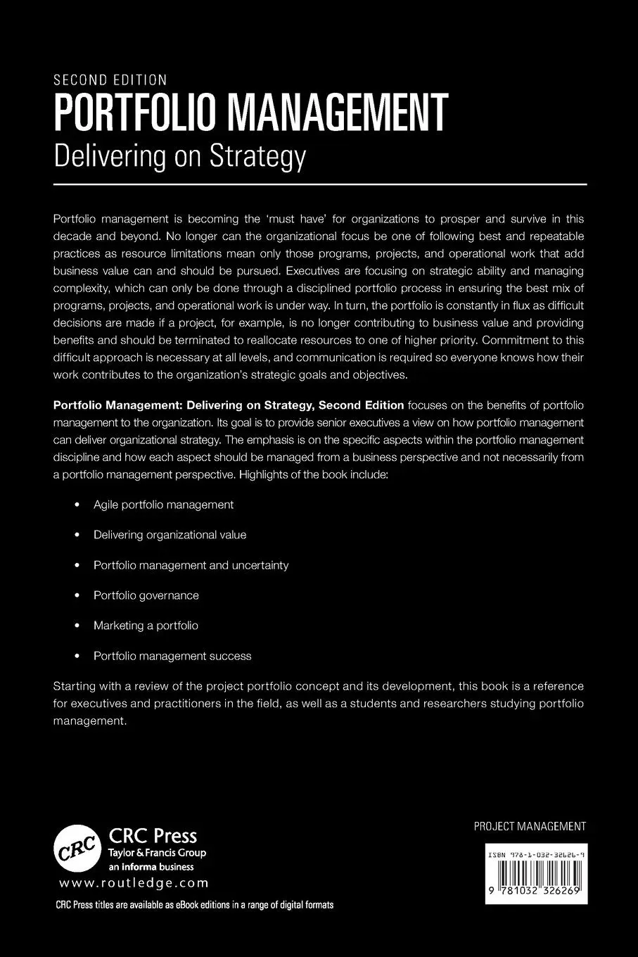 Rückseite: 9781032326269 | Portfolio Management | Delivering on Strategy | Carl Marnewick (u. a.)